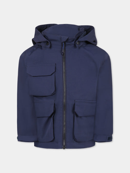 Giacca a vento Hobson blu per bambino con logo,Molo,5S25M311 5490