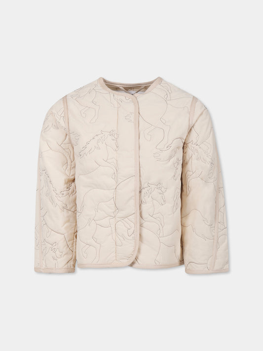 Piumino Holley avorio per bambina con cavalli,Molo,5S25M602 5410