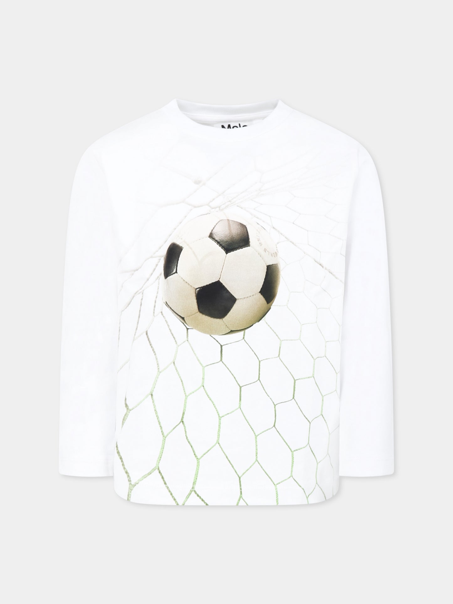 T-shirt Reif bianca per bambino con pallone,Molo,1S25A408 3947