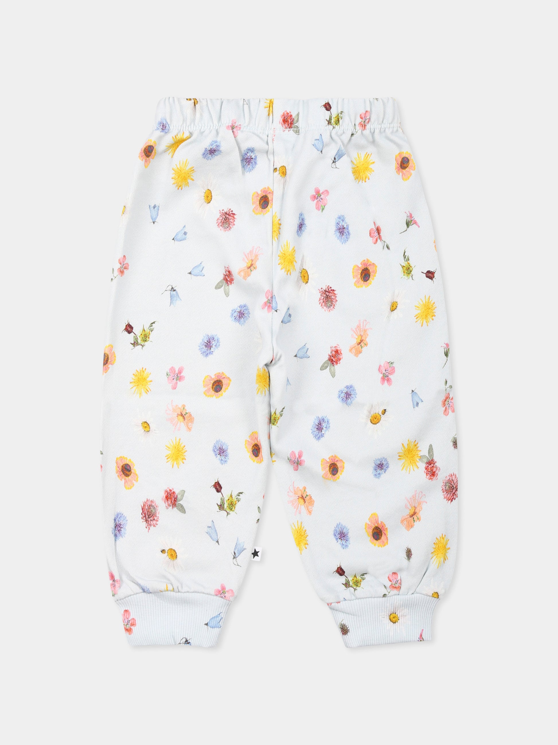 Pantaloni Simeon celesti per neonata con stampa floreale,Molo,4S25I201 9280