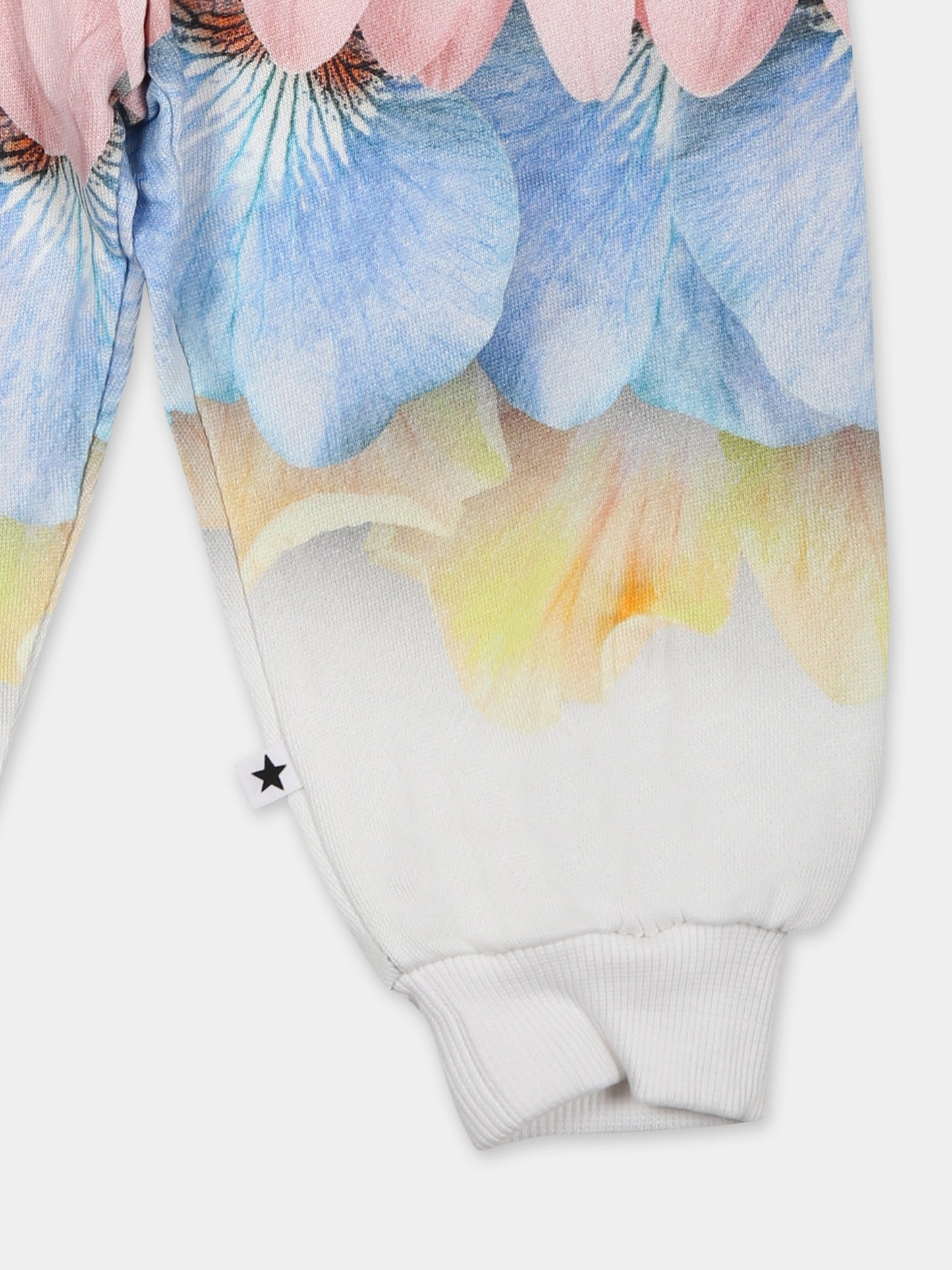 Multicolor trousers for baby girl with petal print