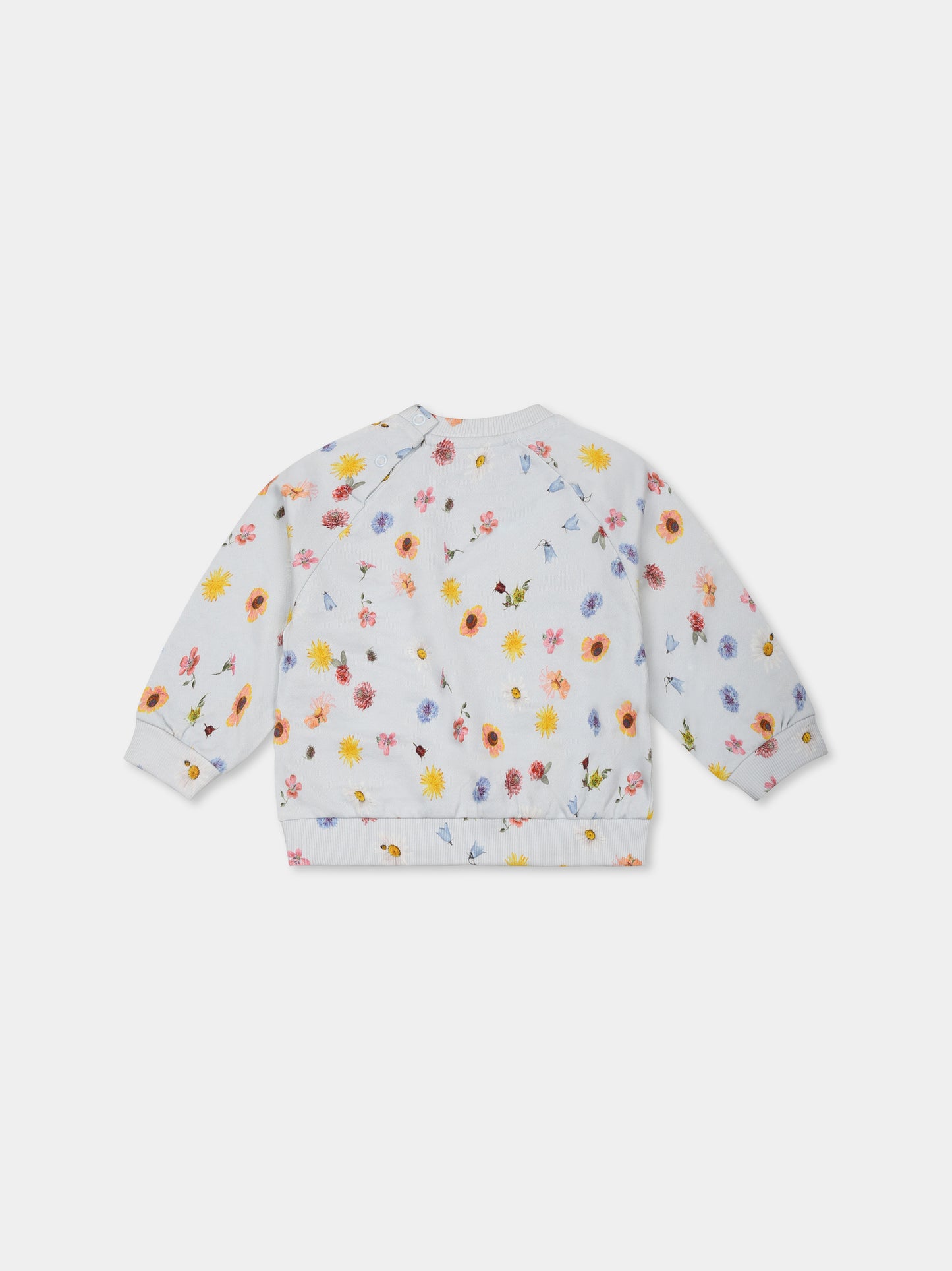 Felpa Disc celeste per neonata con fiori all over,Molo,4S25J201 9280