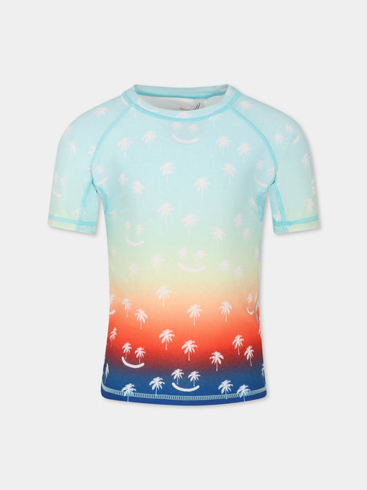 T-shirt Anti-Uv Neptune multicolor per bambino con smile all over,Molo,8S25P203 3805