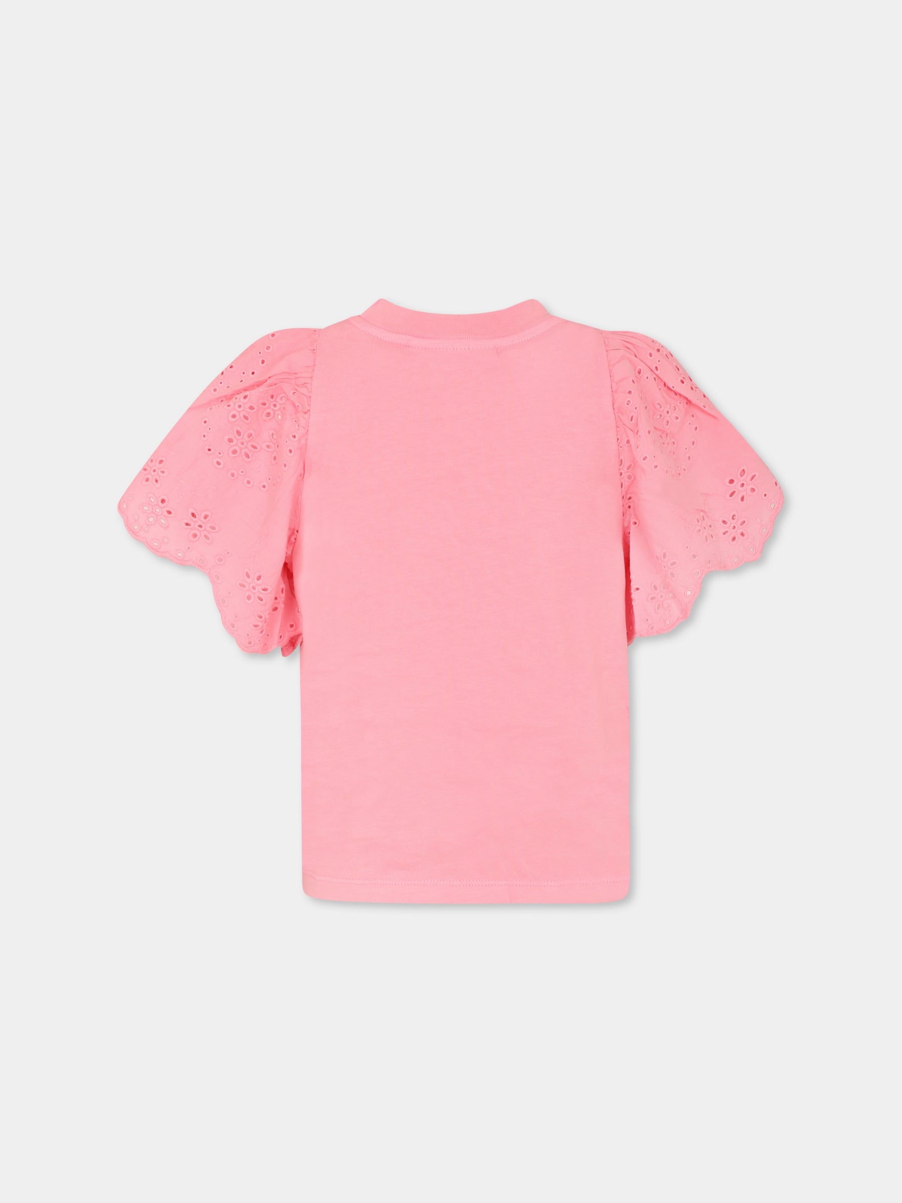 T-shirt Ritza rosa per bambina con fiori,Molo,2S25A218 5476