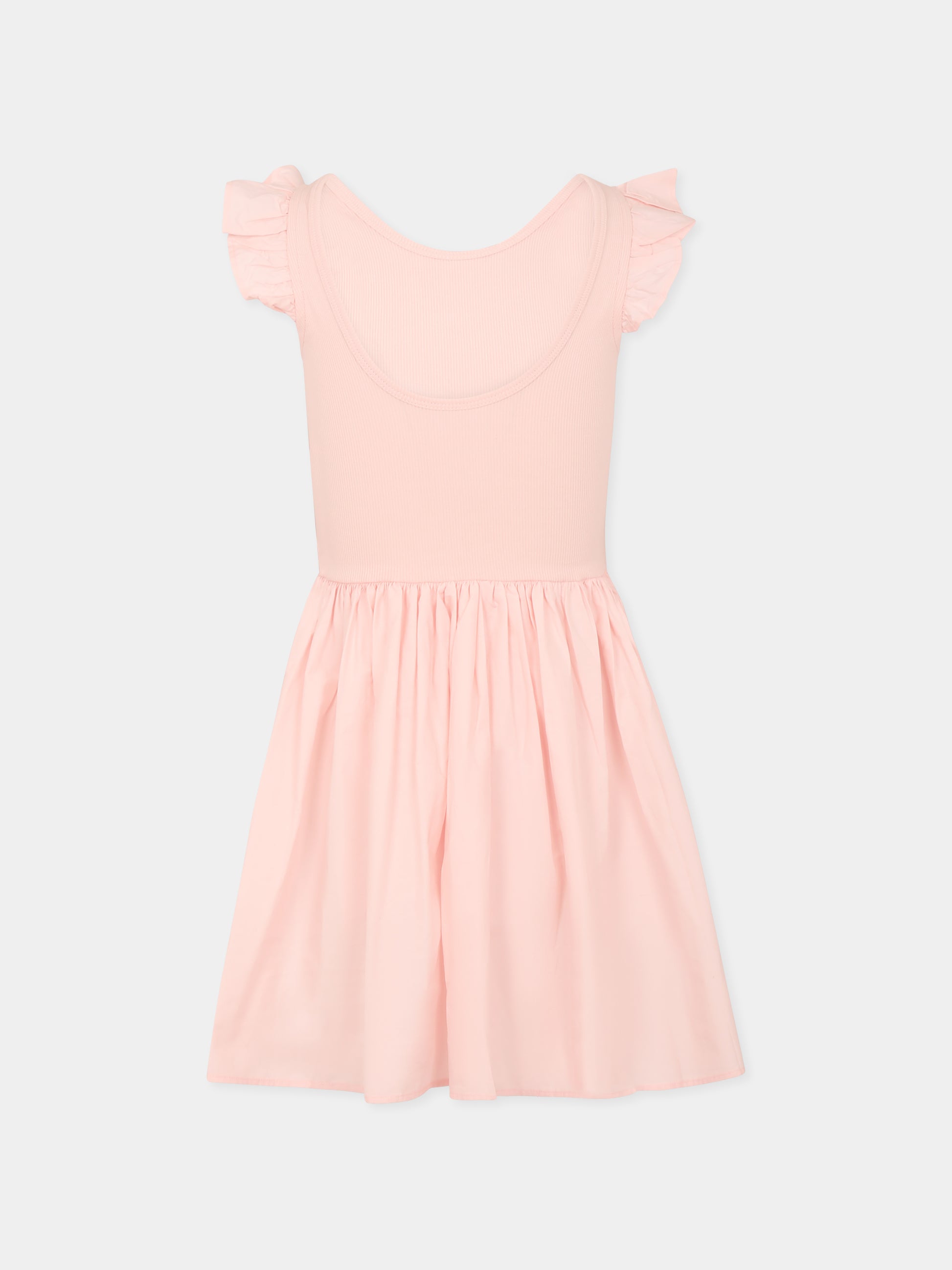Vestito rosa per bambina con rouches,Molo,2S25E108 5463
