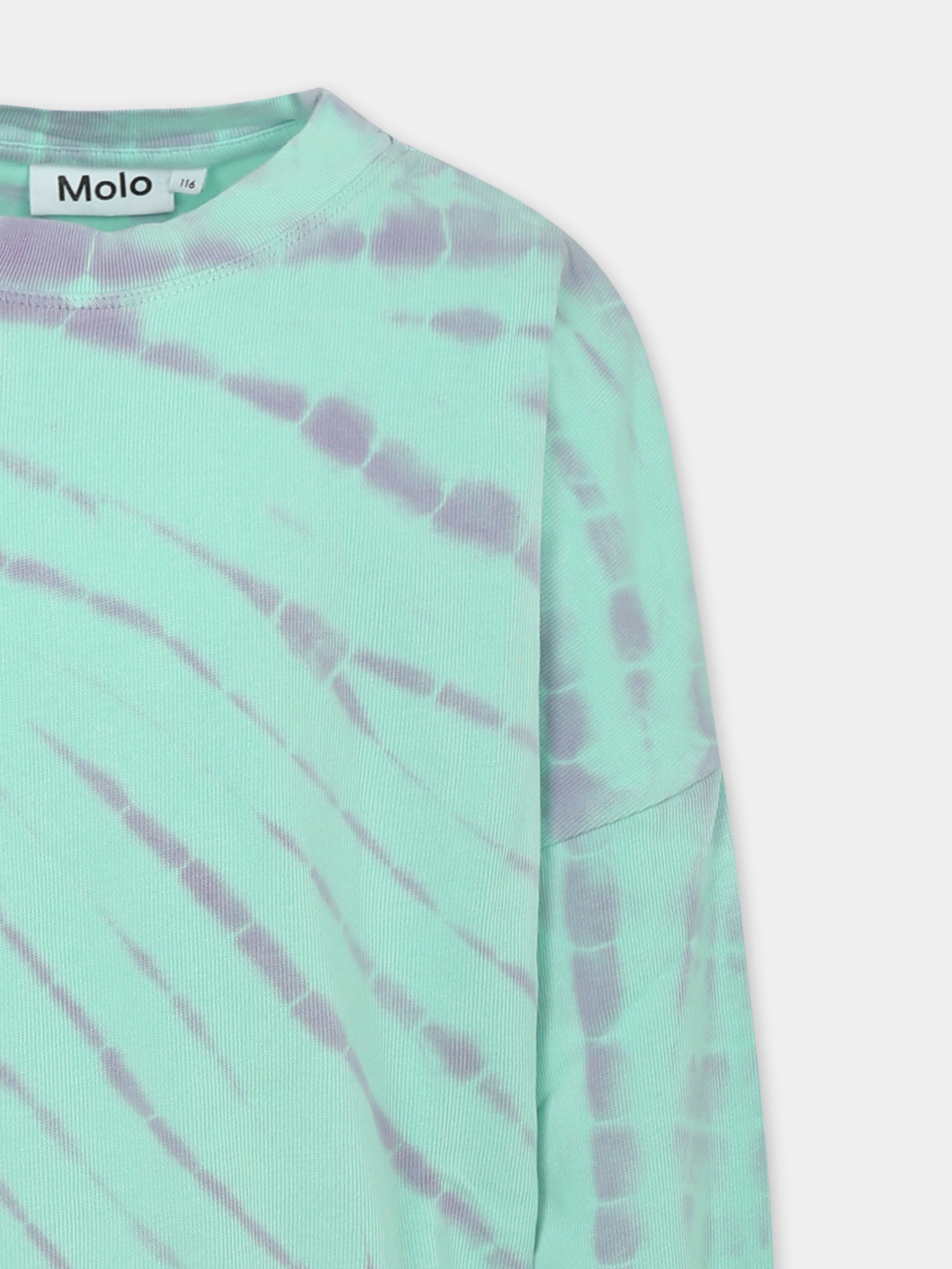 Felpa multicolor tie dye per bambina con patch logato,Molo,2S25J202 9300