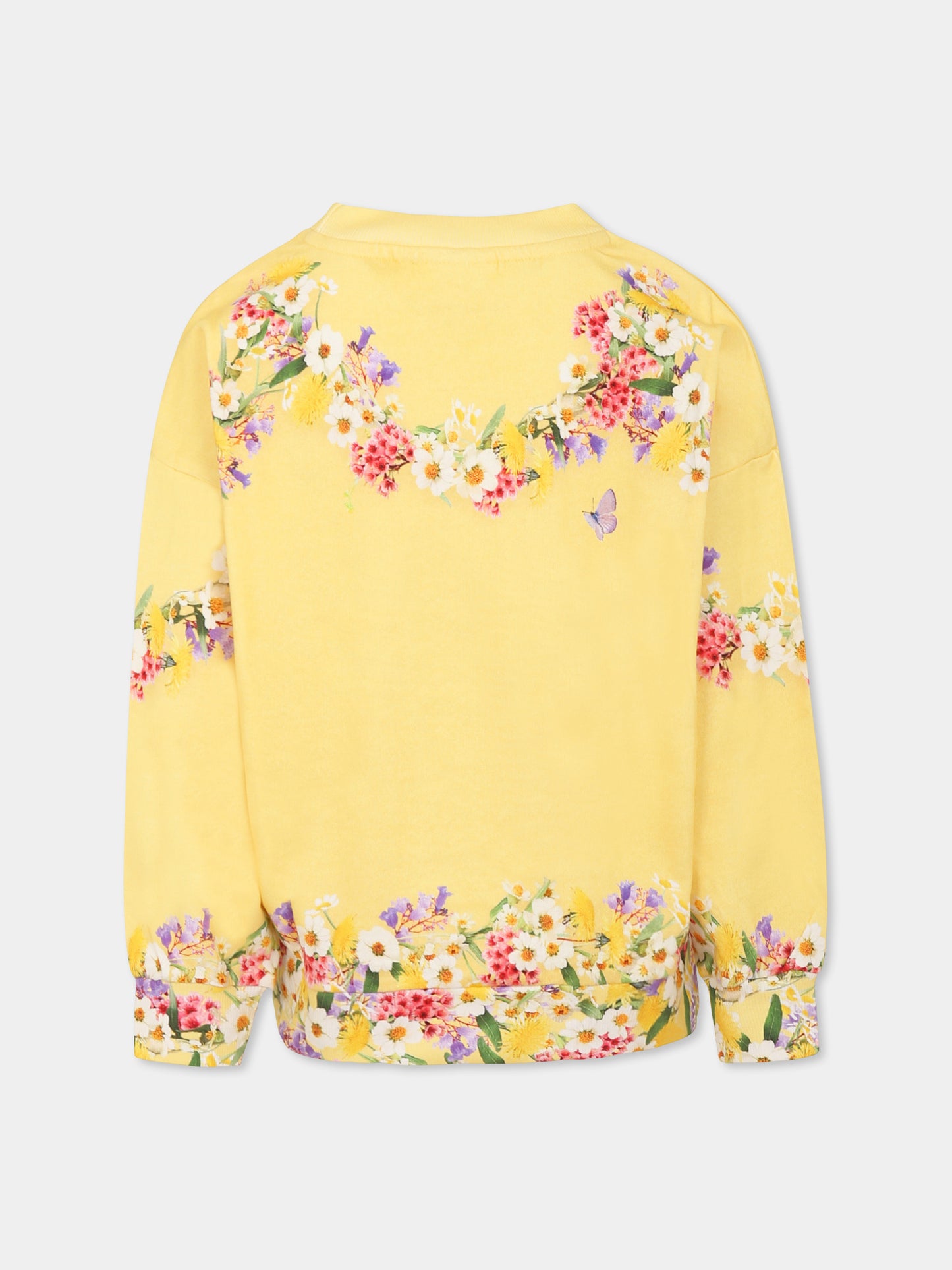 Felpa gialla per bambina con fiori e animali,Molo,2S25J211 3985