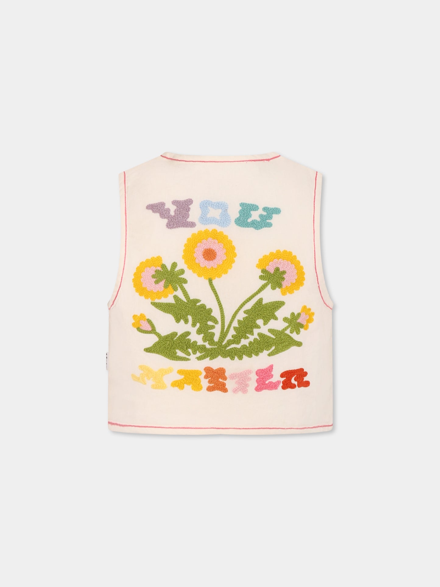 Gilet Heather avorio per bambina con fiori,Molo,2S25M203 3996