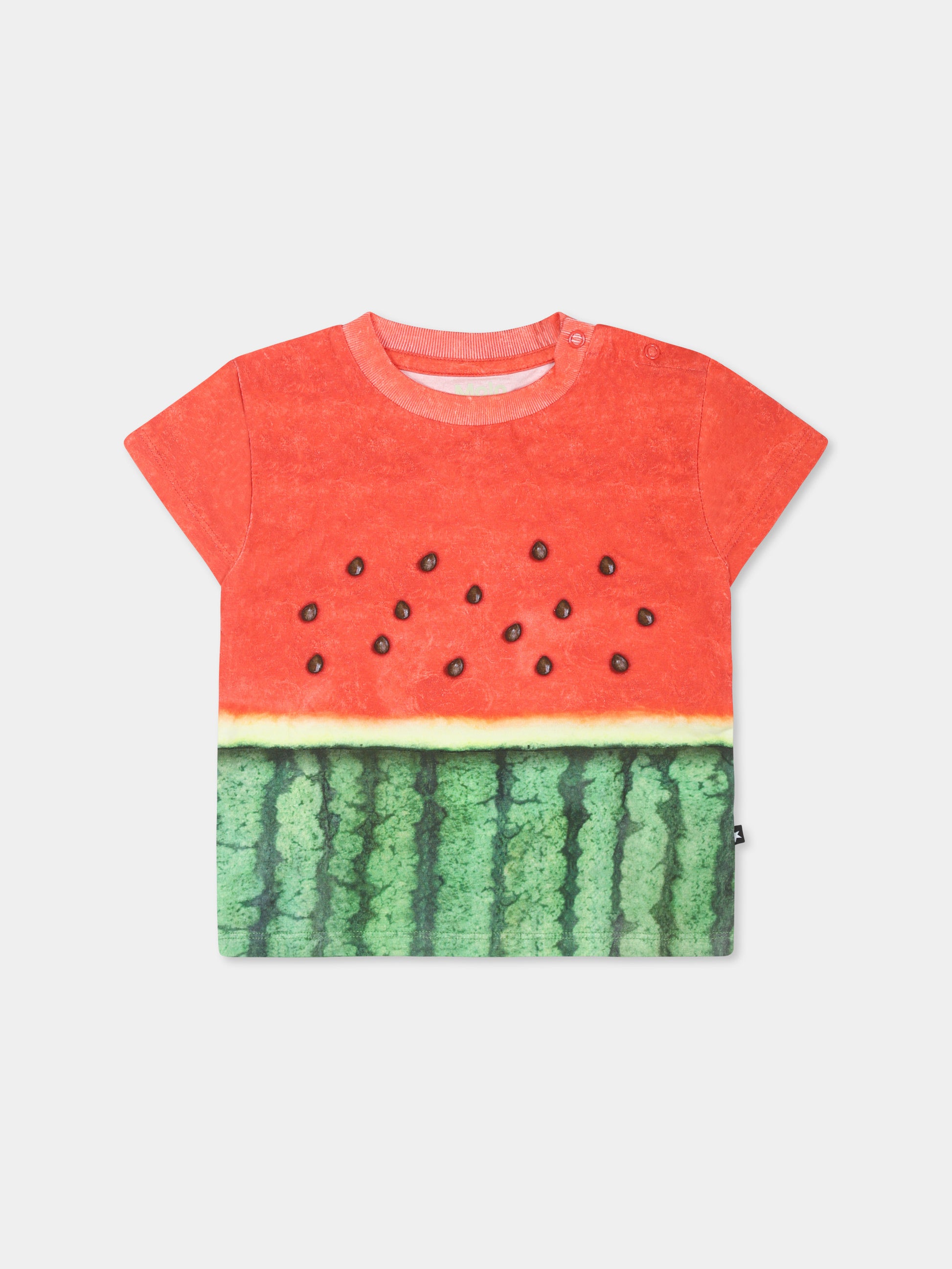 T-shirt Enzo rossa per neonati con stampa anguria,Molo,6S25A202 9341