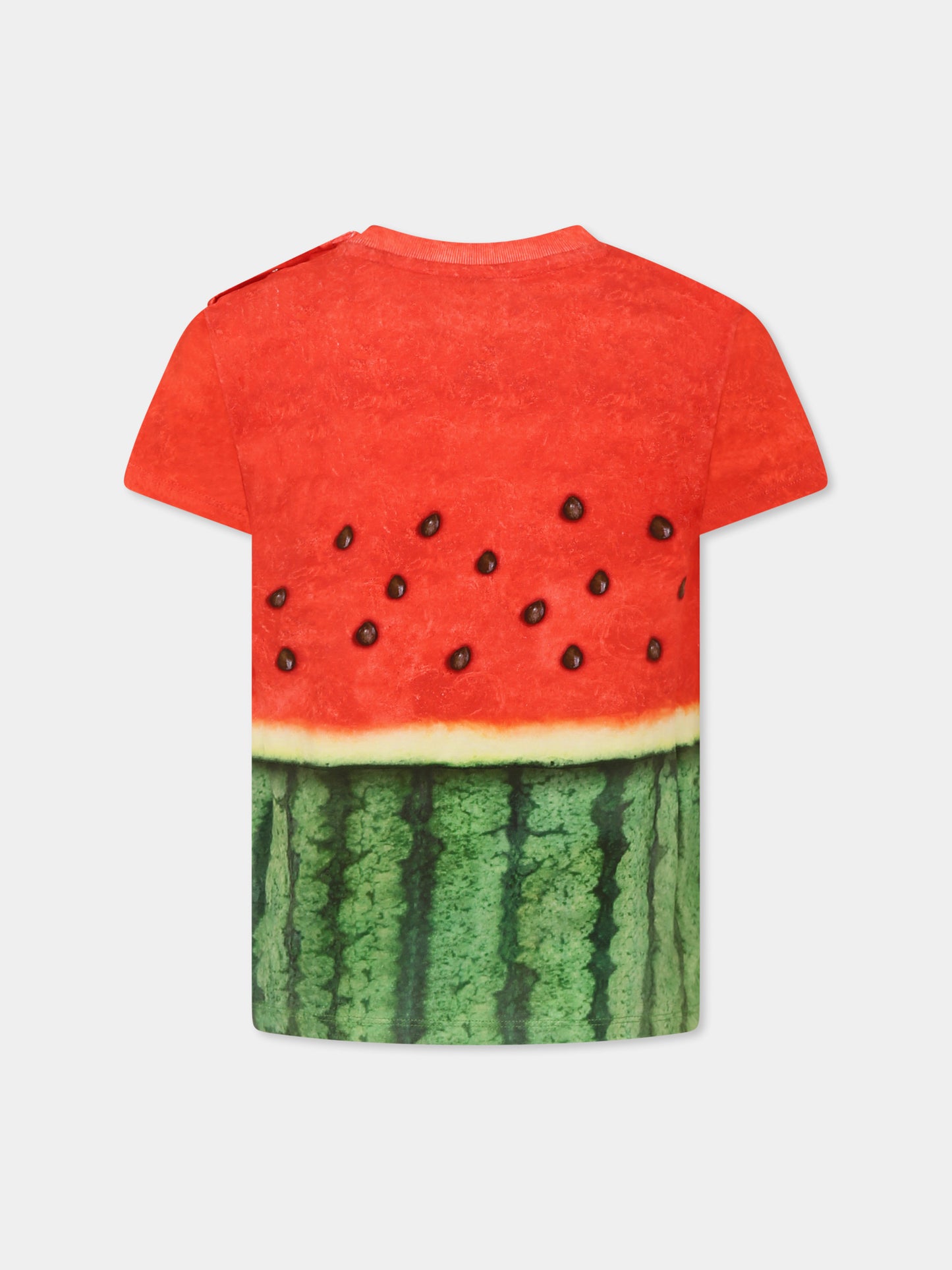 T-shirt Enzo rossa per bambini con stampa anguria,Molo,6S25A202 9341