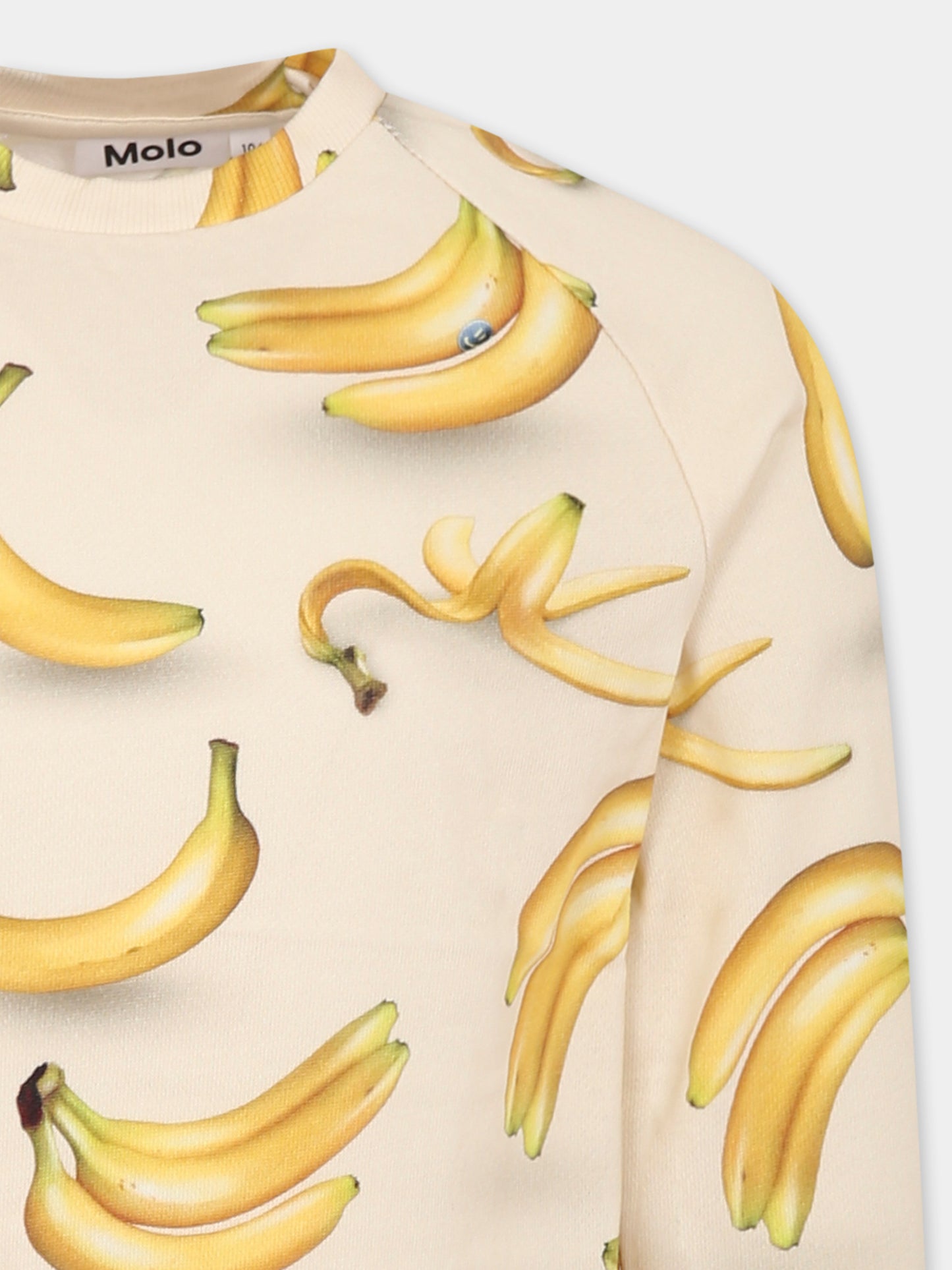 Felpa Disc avorio per bambini con banana all over,Molo,6S25J203 9304