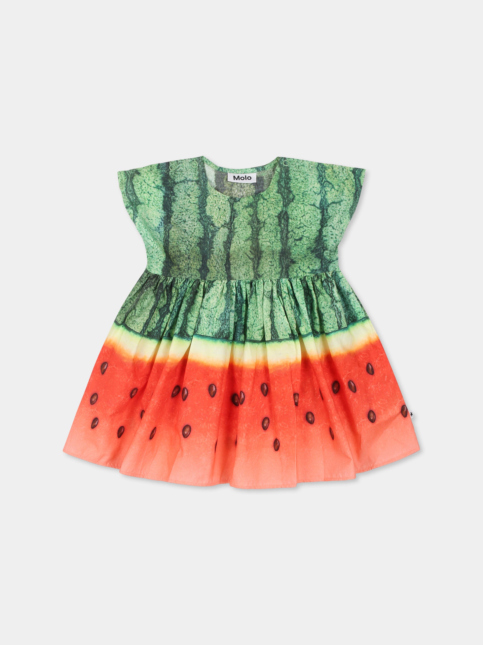 Vestito Channi multicolor per neonata con stampa anguria,Molo,4S25E111 9325