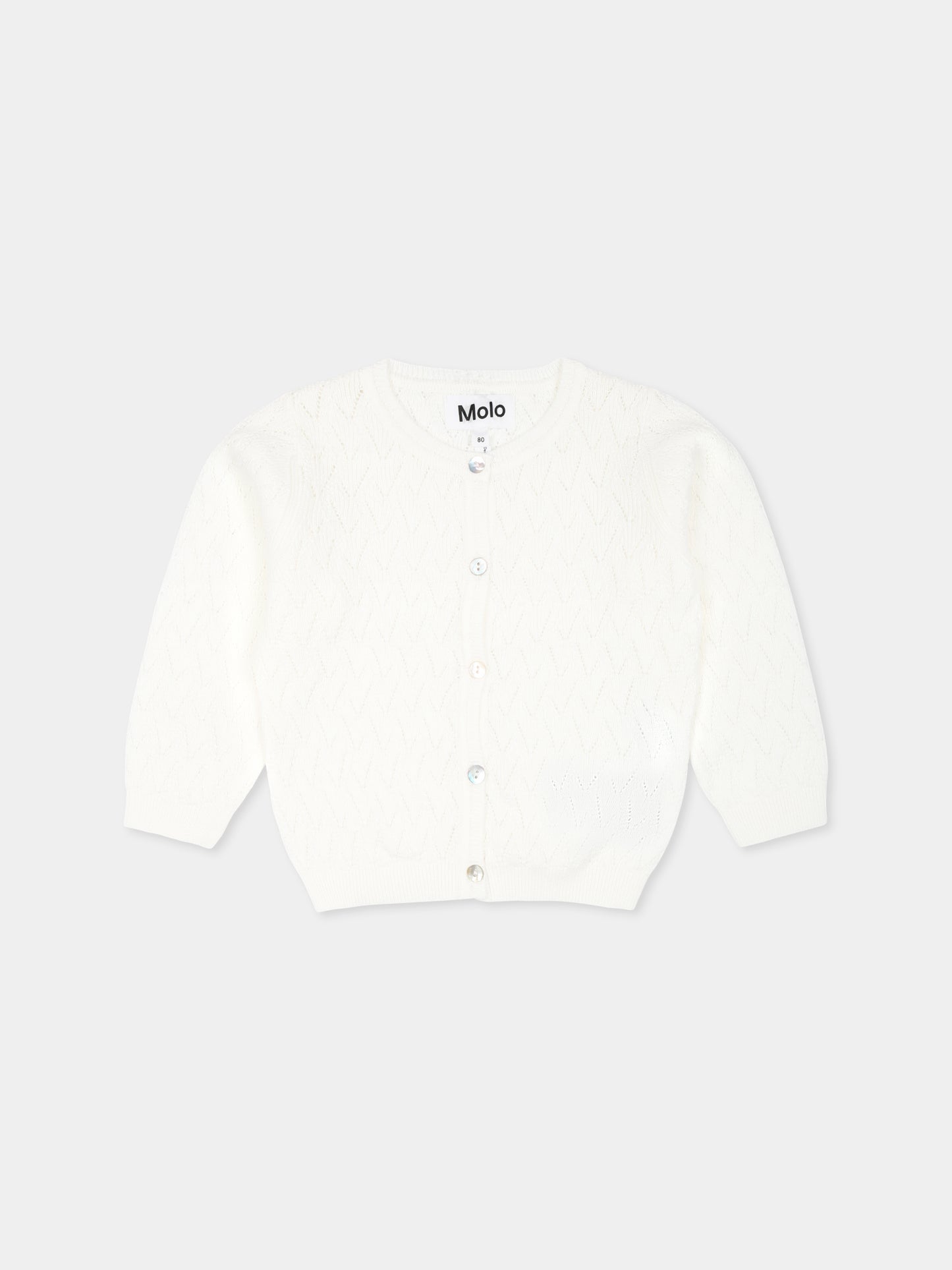 Cardigan Gilli bianco per neonata,Molo,4S25K303 5474