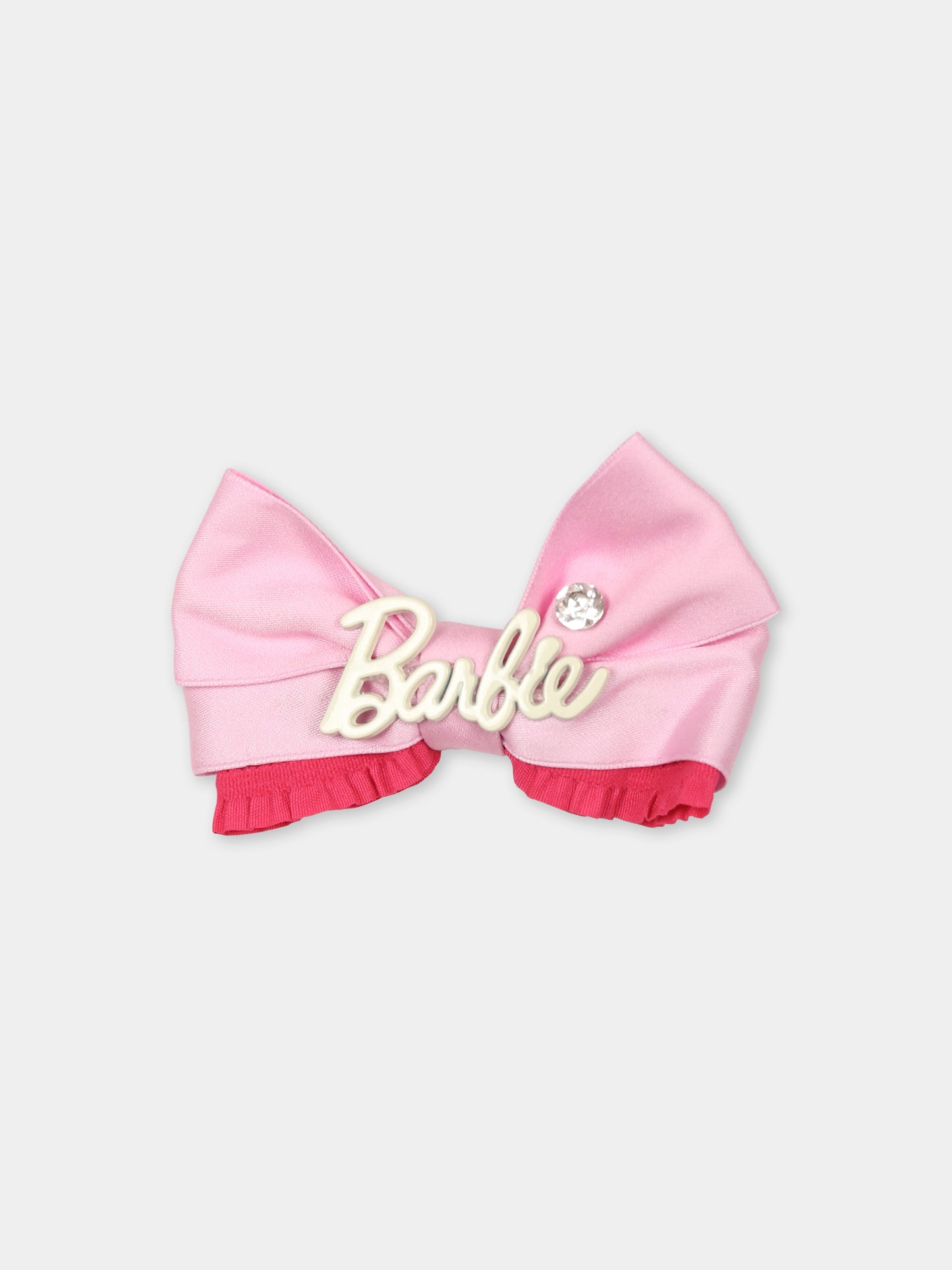 Set fermagli rosa per bambina con scritta Barbie,Monnalisa,19D027 4766 0090