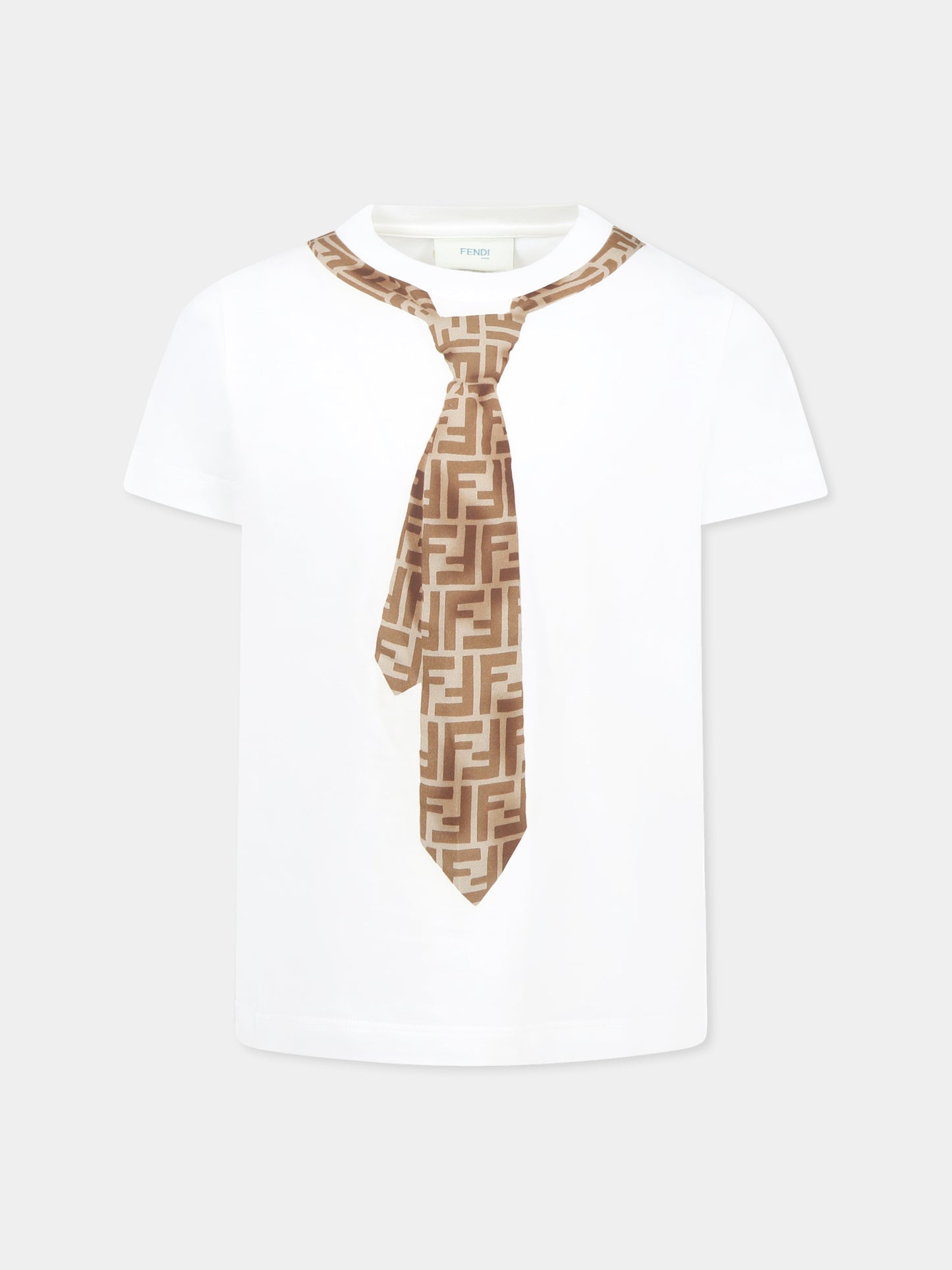 White t-shirt for kids with tie