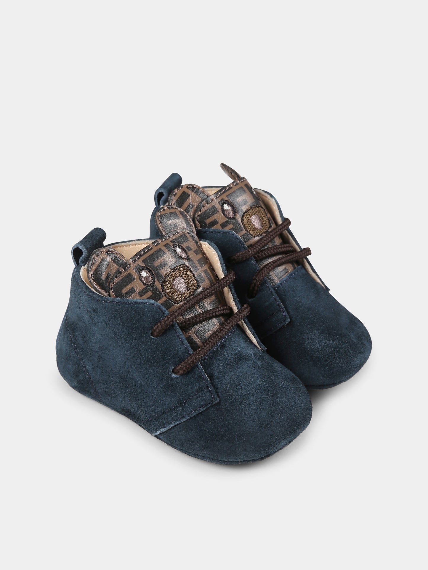 Stringate blu per neonato con orsetto Fendi,Fendi Kids,BMR090 AJZQ F0D27