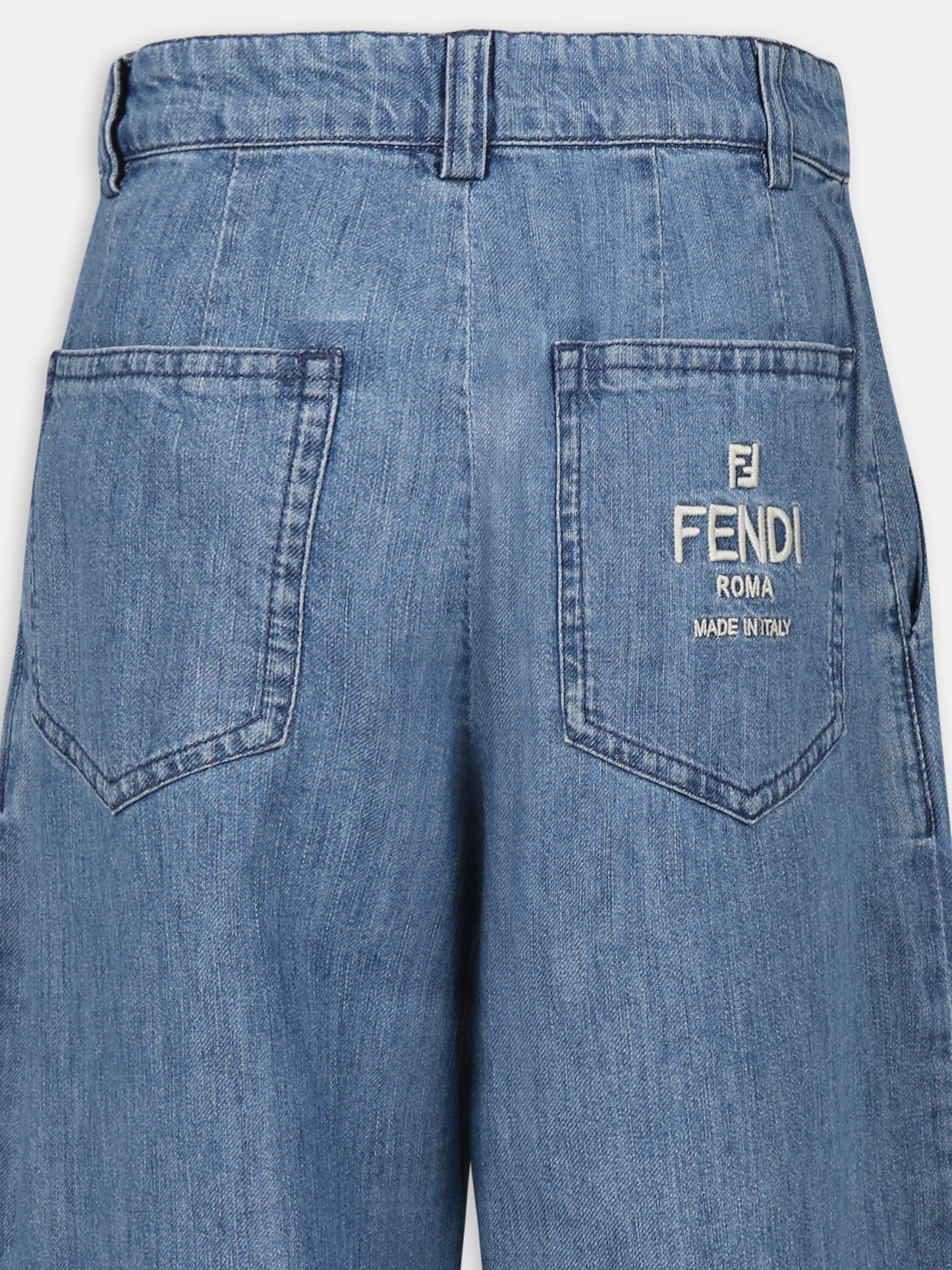 Jeans denim per bambina con iconica FF,Fendi Kids,JFF352 ATRF F0QG0