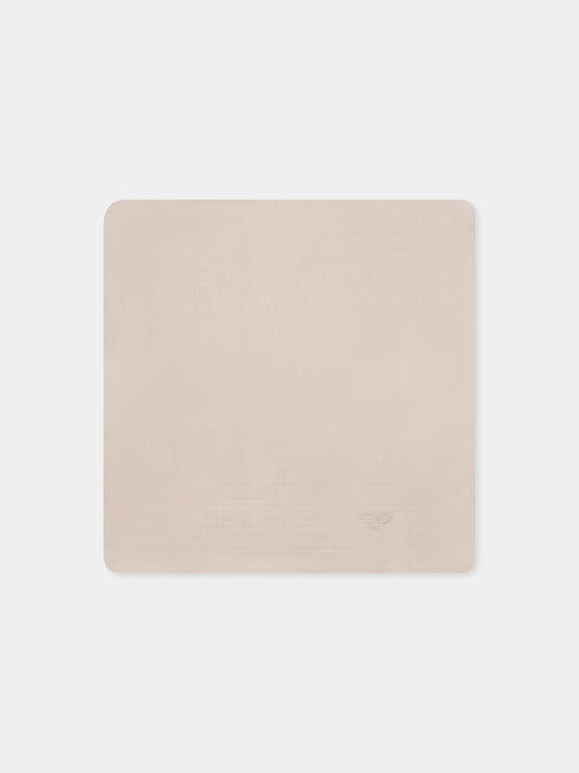 Beige blanket for babykids with FF