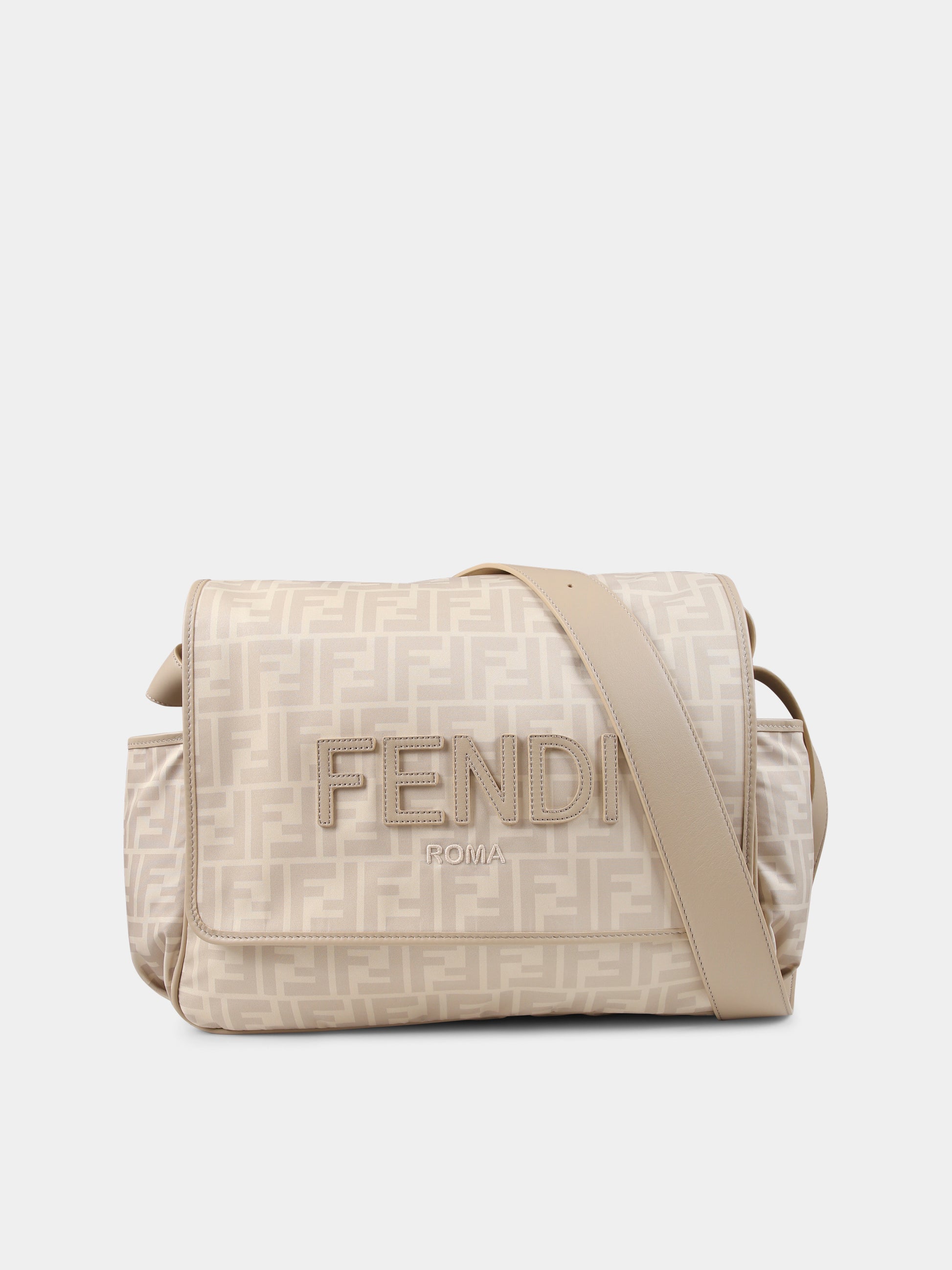 Borsa mamma beige per neonati con FF,Fendi Kids,7VB020 ARDI F1734