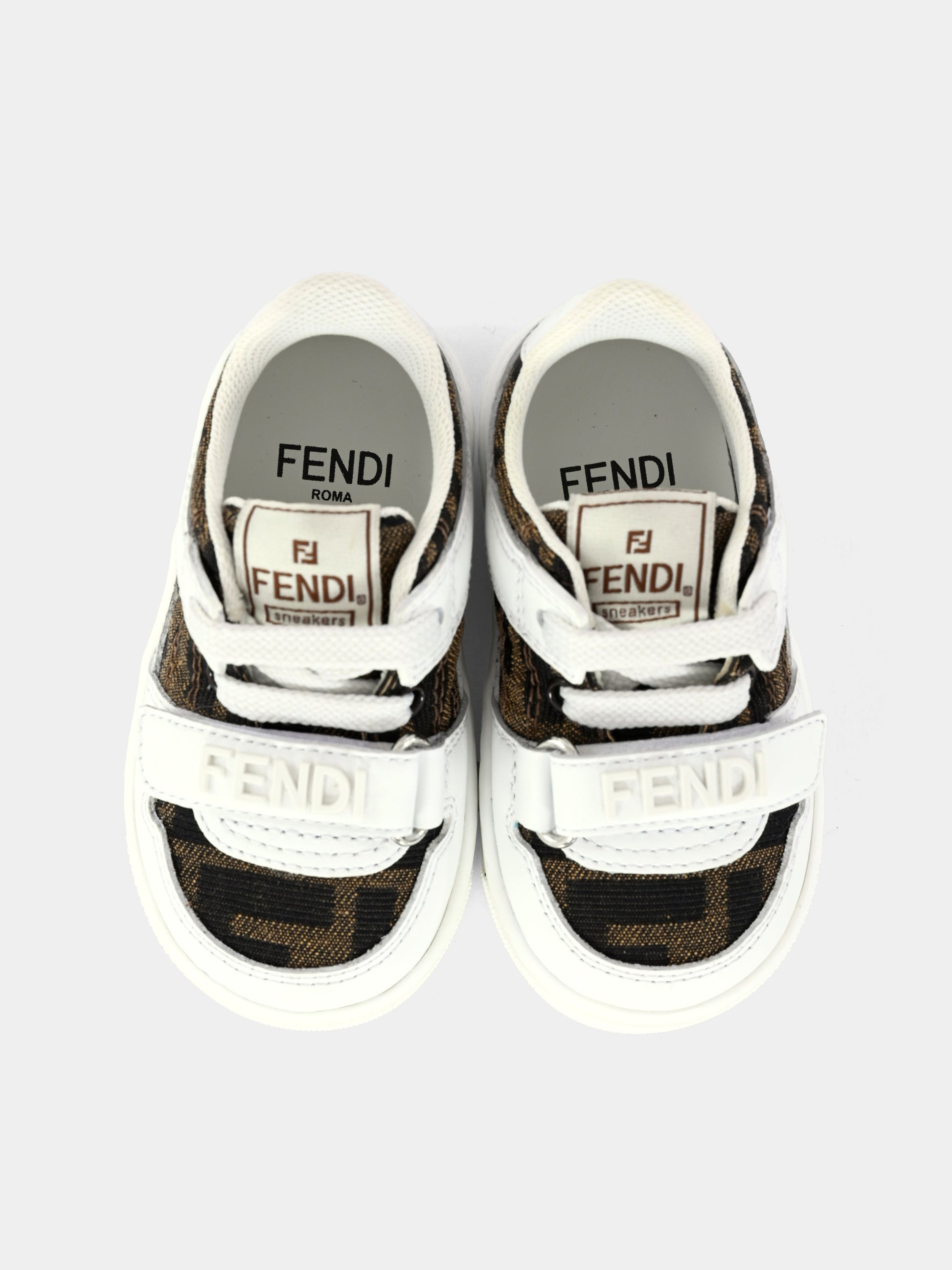 Sneakers bianche per bambini con FF,Fendi Kids,JMR475 AHGY F0C1A