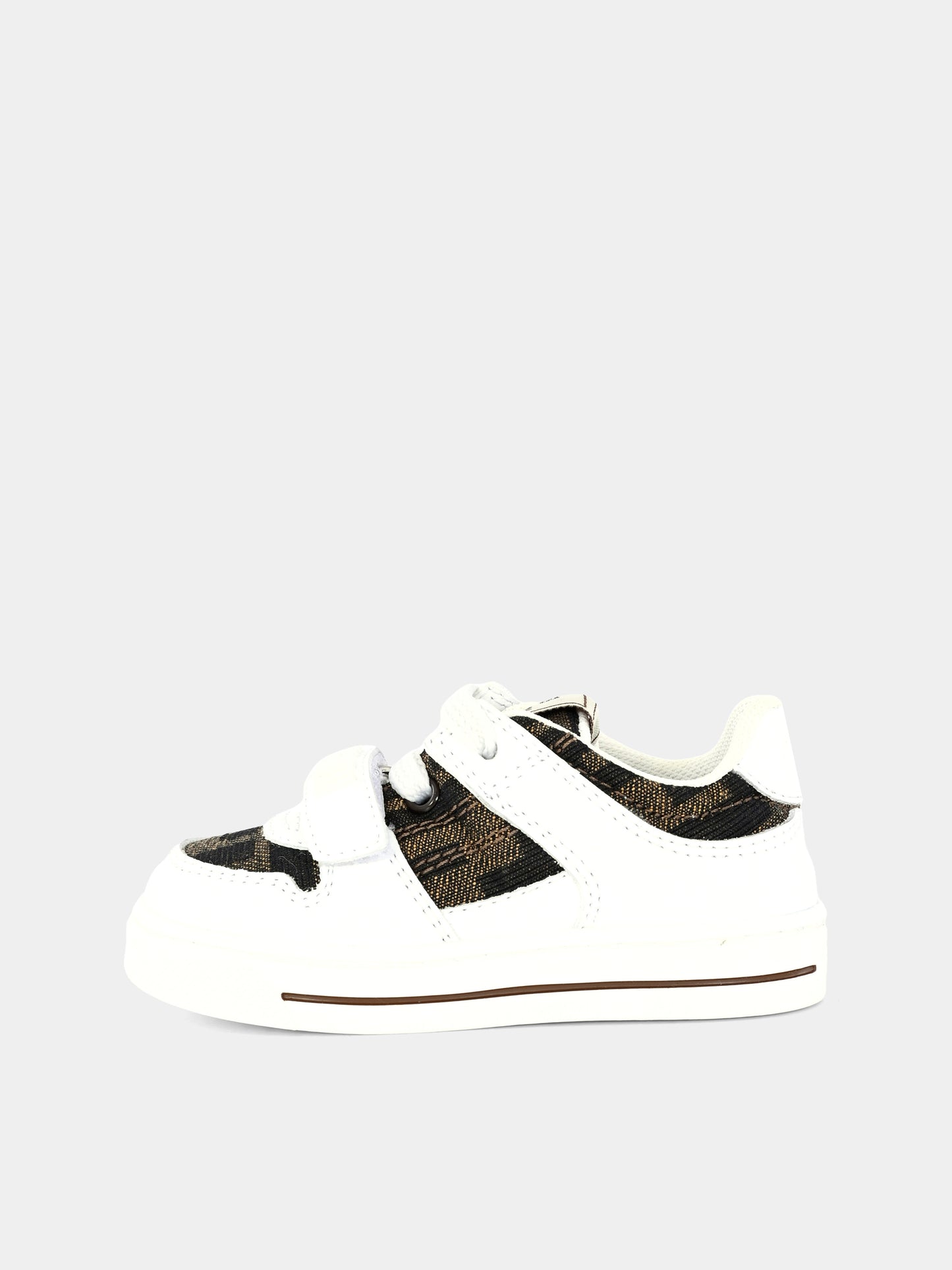 Sneakers bianche per bambini con FF,Fendi Kids,JMR475 AHGY F0C1A