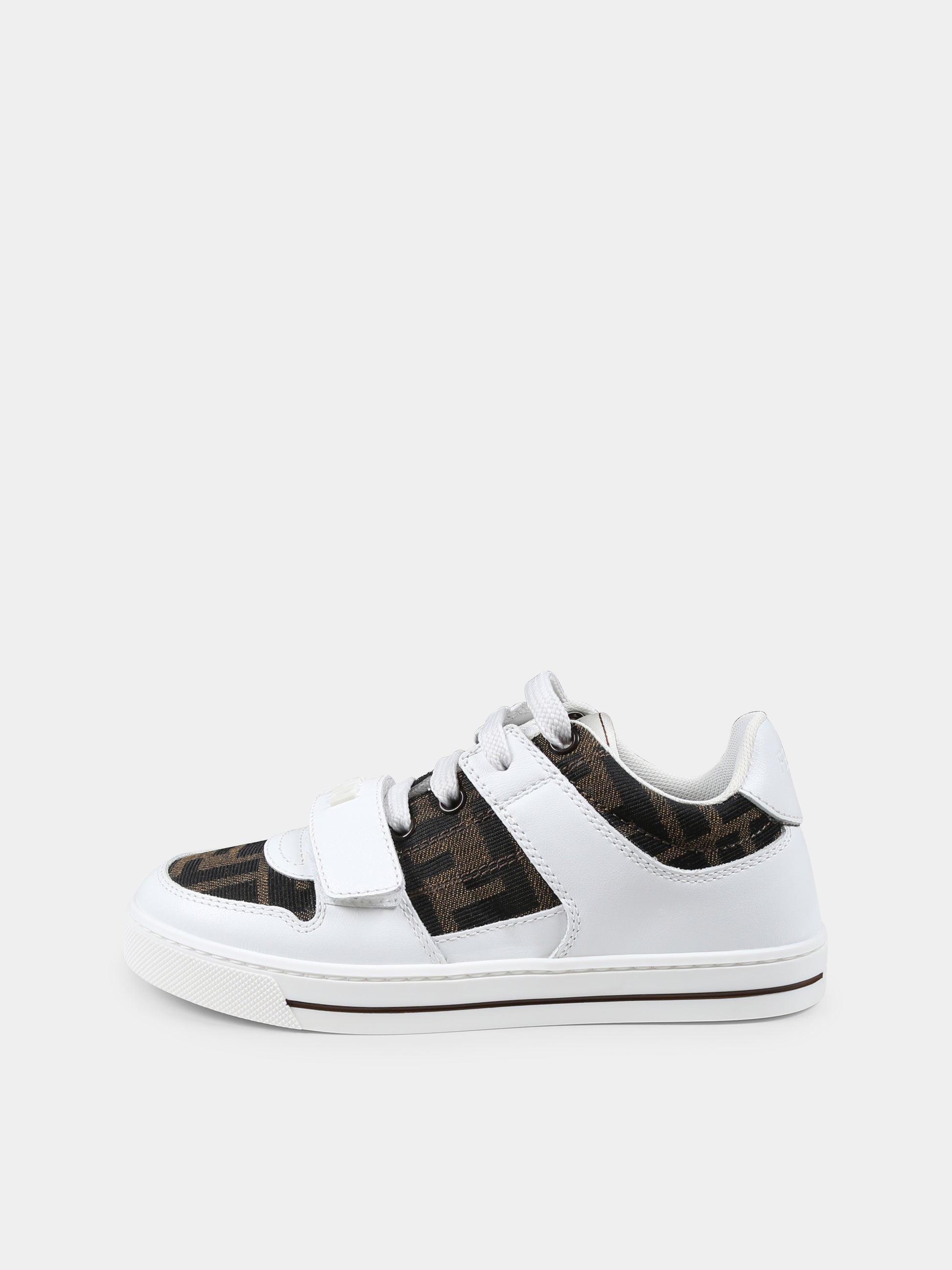 Sneakers bianche per bambini con iconica FF,Fendi Kids,JMR476 AHGY F0C1A