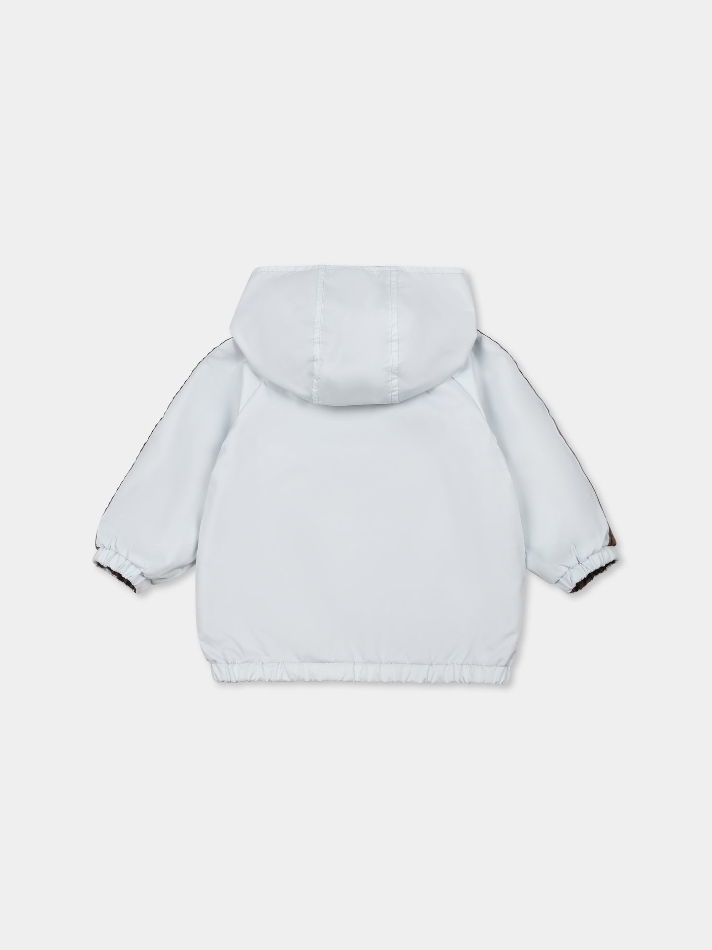 Giacca a vento celeste per neonato con FF,Fendi Kids,BUA037 AS56 F1QYB