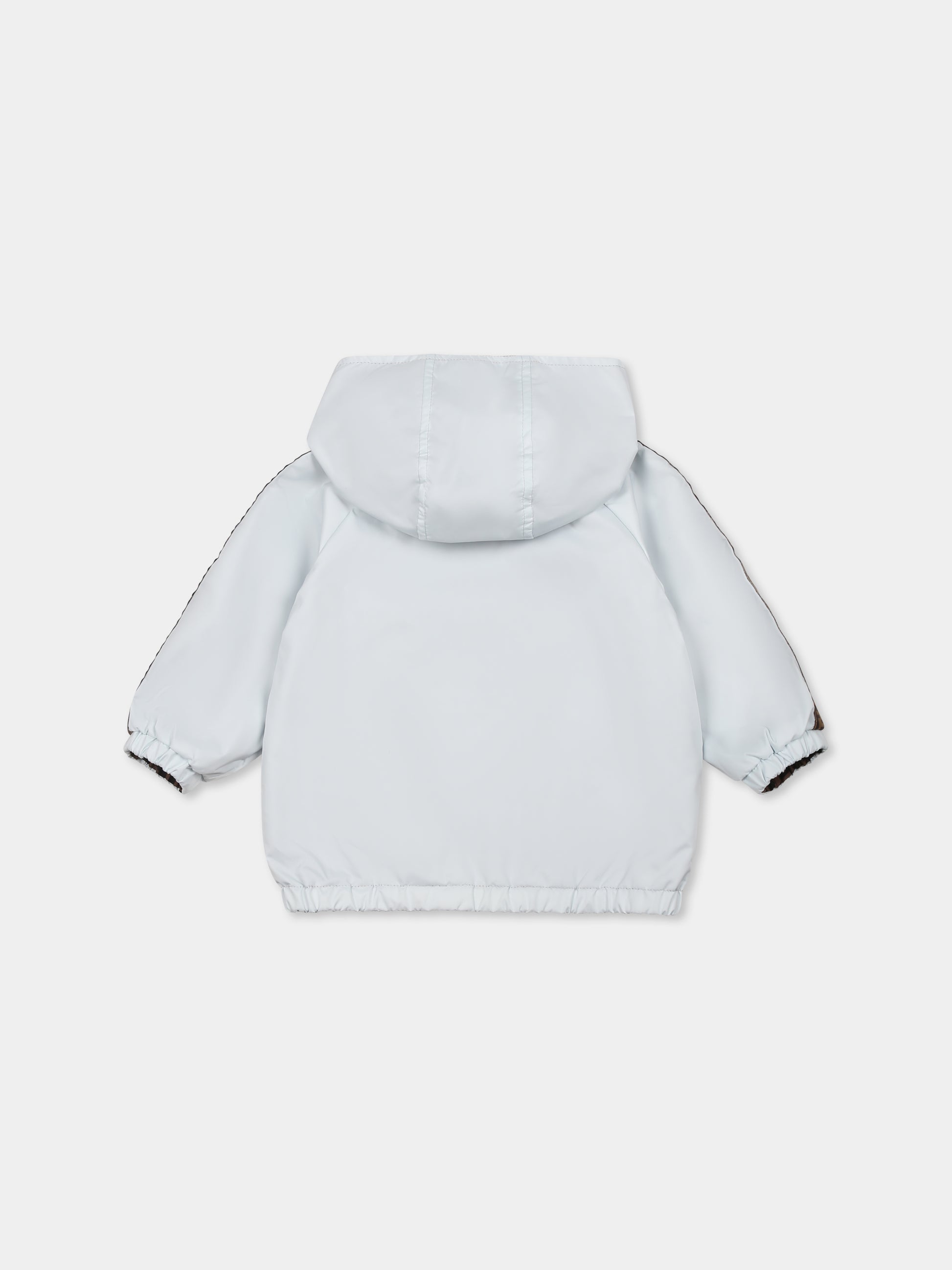 Giacca a vento celeste per neonato con FF,Fendi Kids,BUA037 AS56 F1QYB