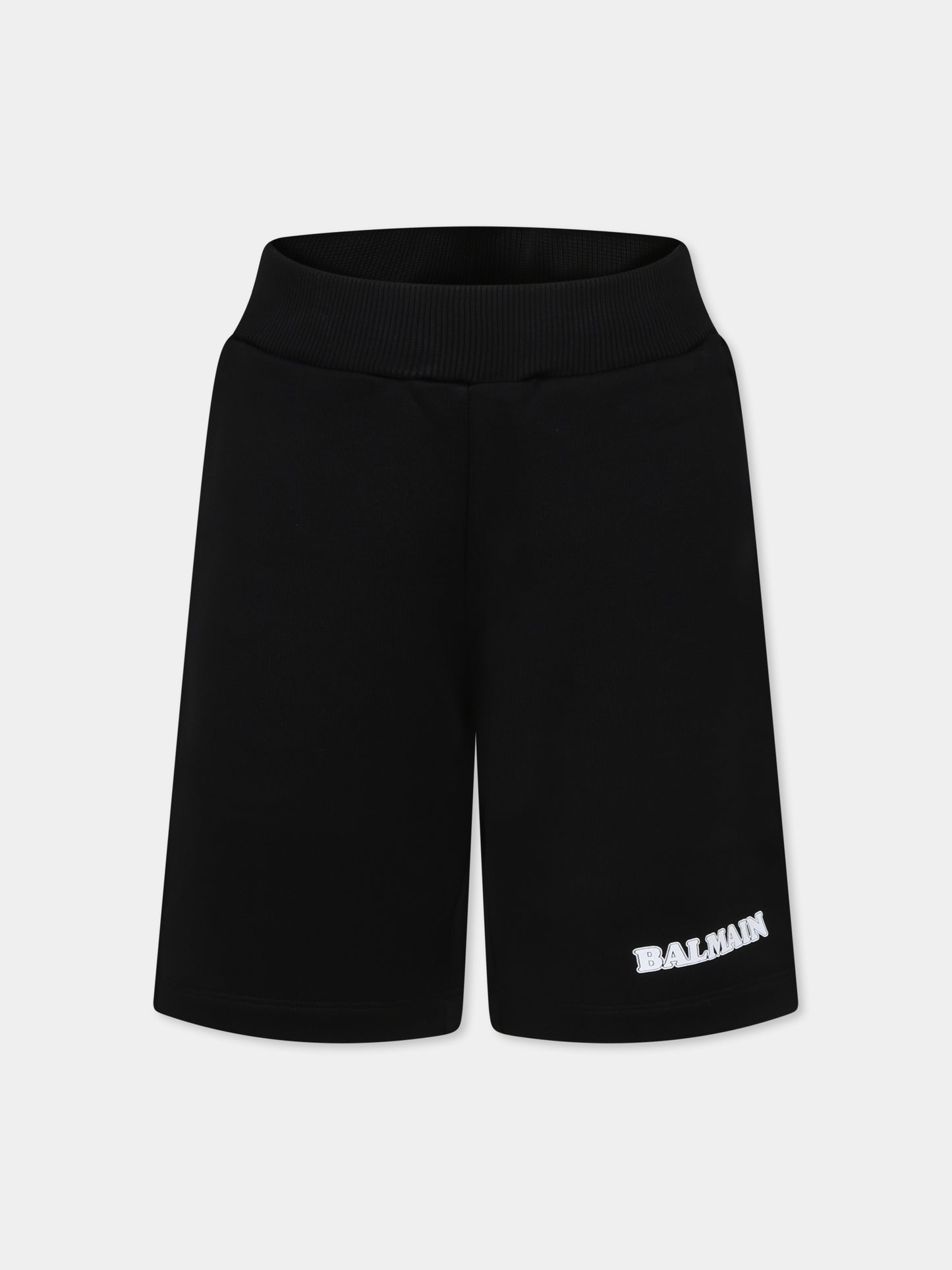 Shorts neri per bambino con logo,Balmain Kids,BU6Q39 Z1869 930BV