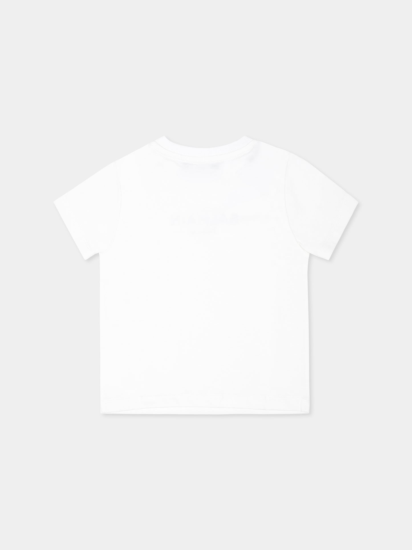 T-shirt bianca per neonati con logo,Balmain Kids,BU8501 Z1751 100NE