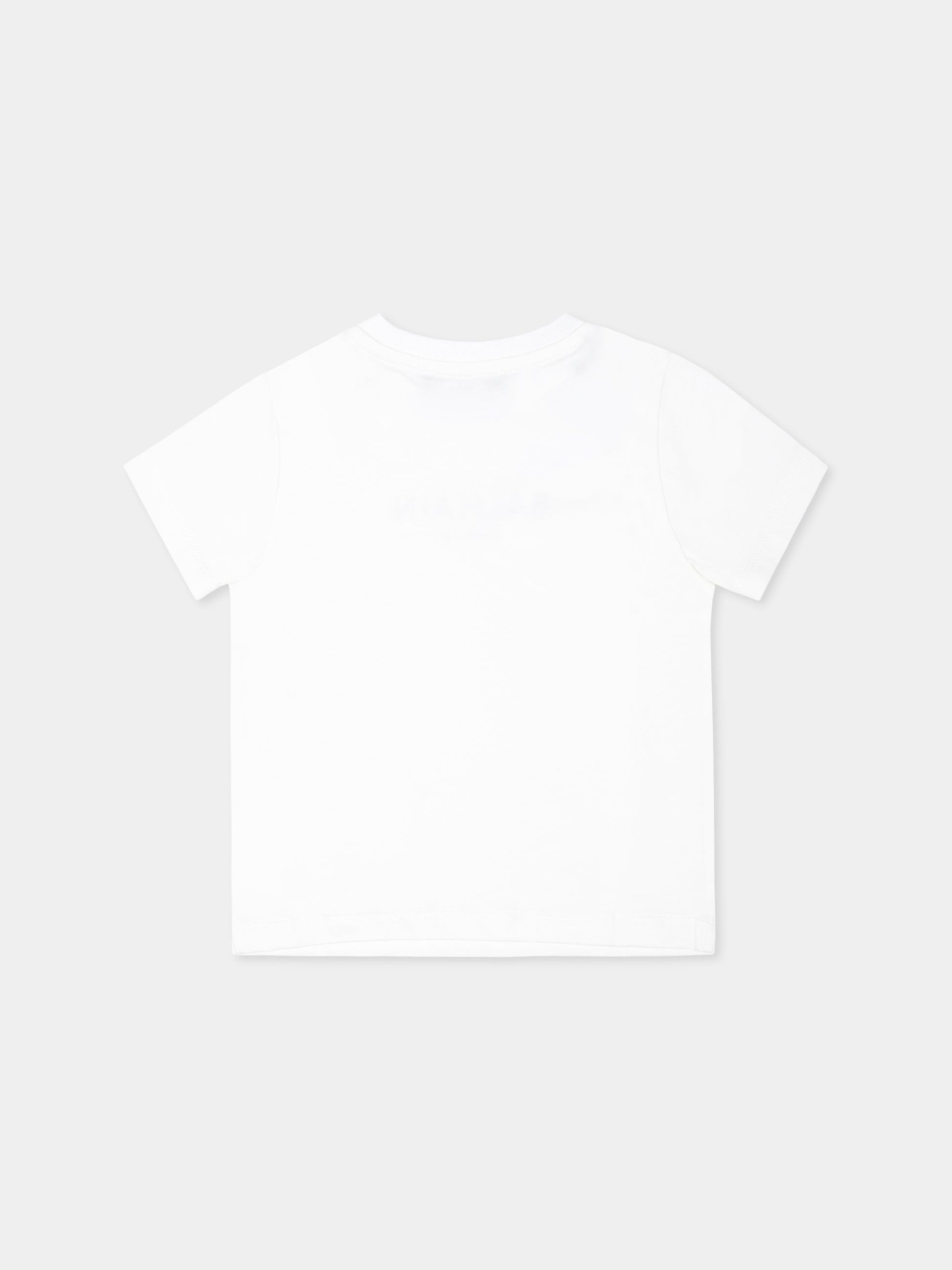 T-shirt bianca per neonati con logo,Balmain Kids,BU8501 Z1751 100NE