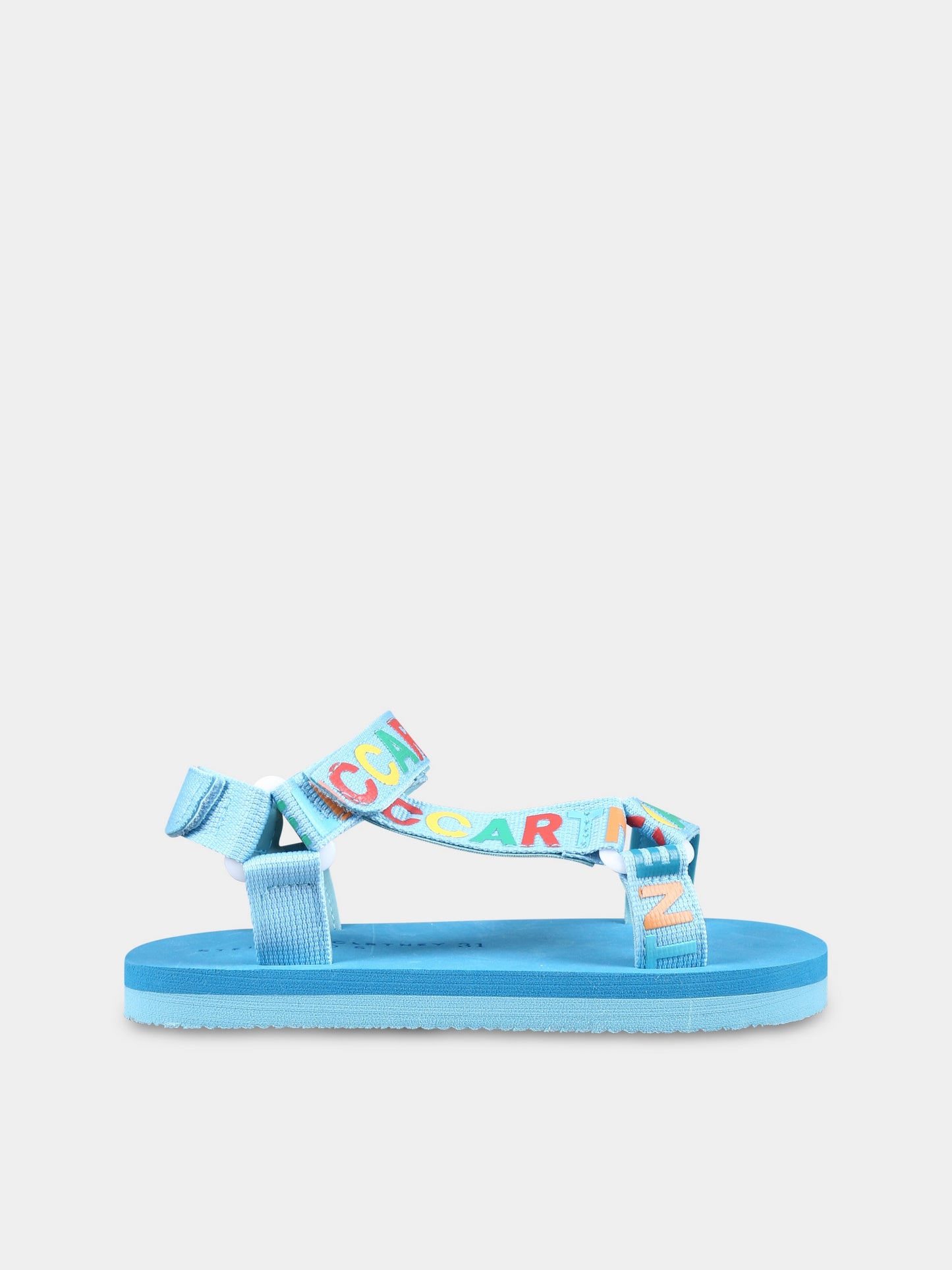 Sandali celesti per bambini con logo,Stella Mccartney Kids,TU0P76 Z1159 655