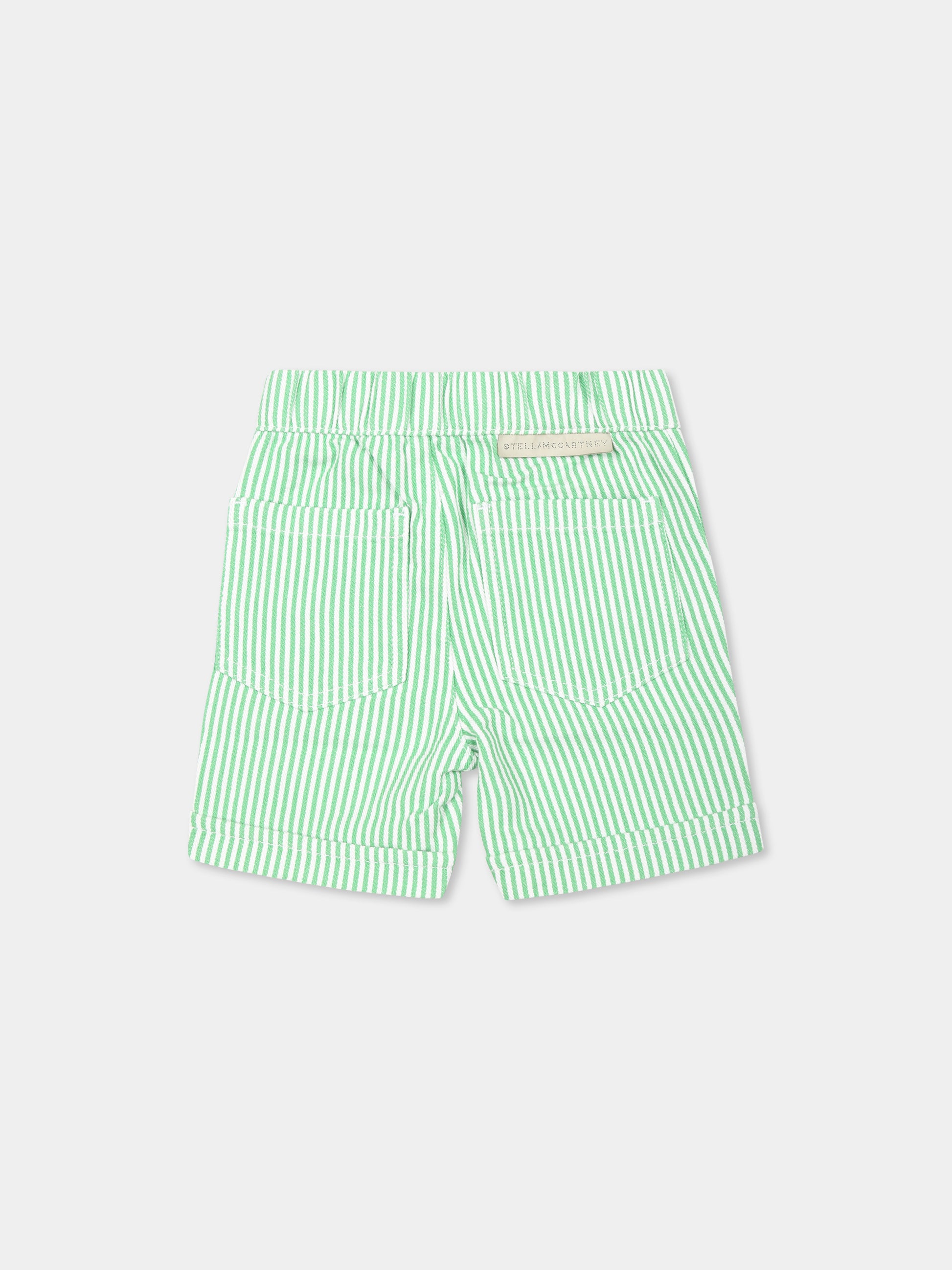 Shorts verdi per neonato con sole,Stella Mccartney Kids,TU6629 Z1798 100VE