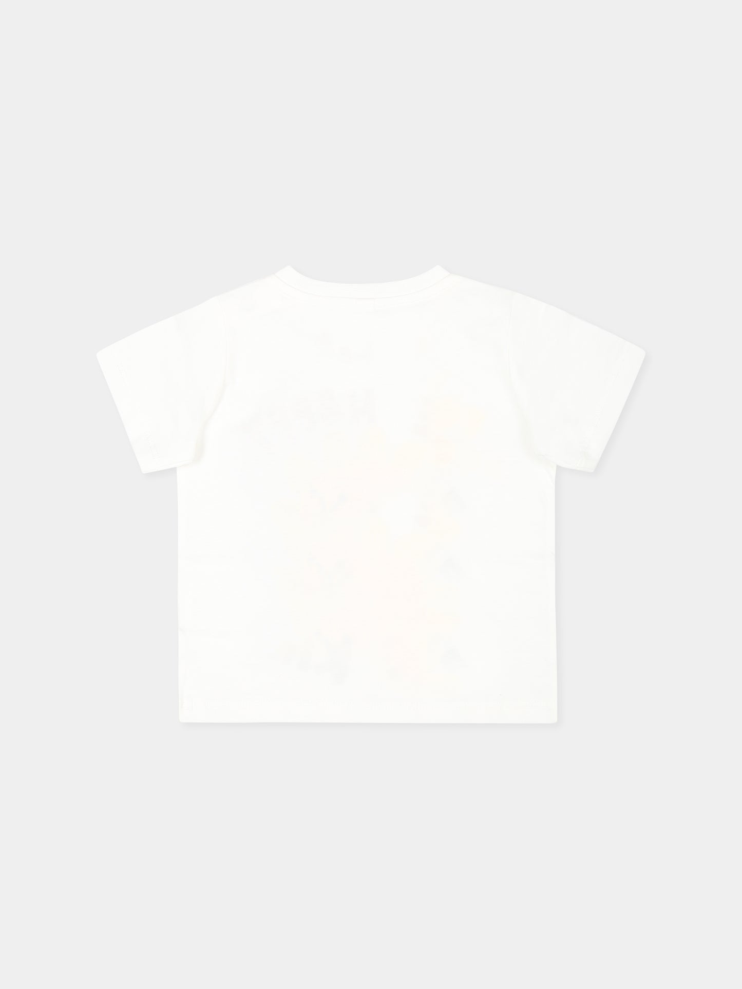 T-shirt avorio per neonati con stampa ape e scritta,Stella Mccartney Kids,TU8071 Z0434 101