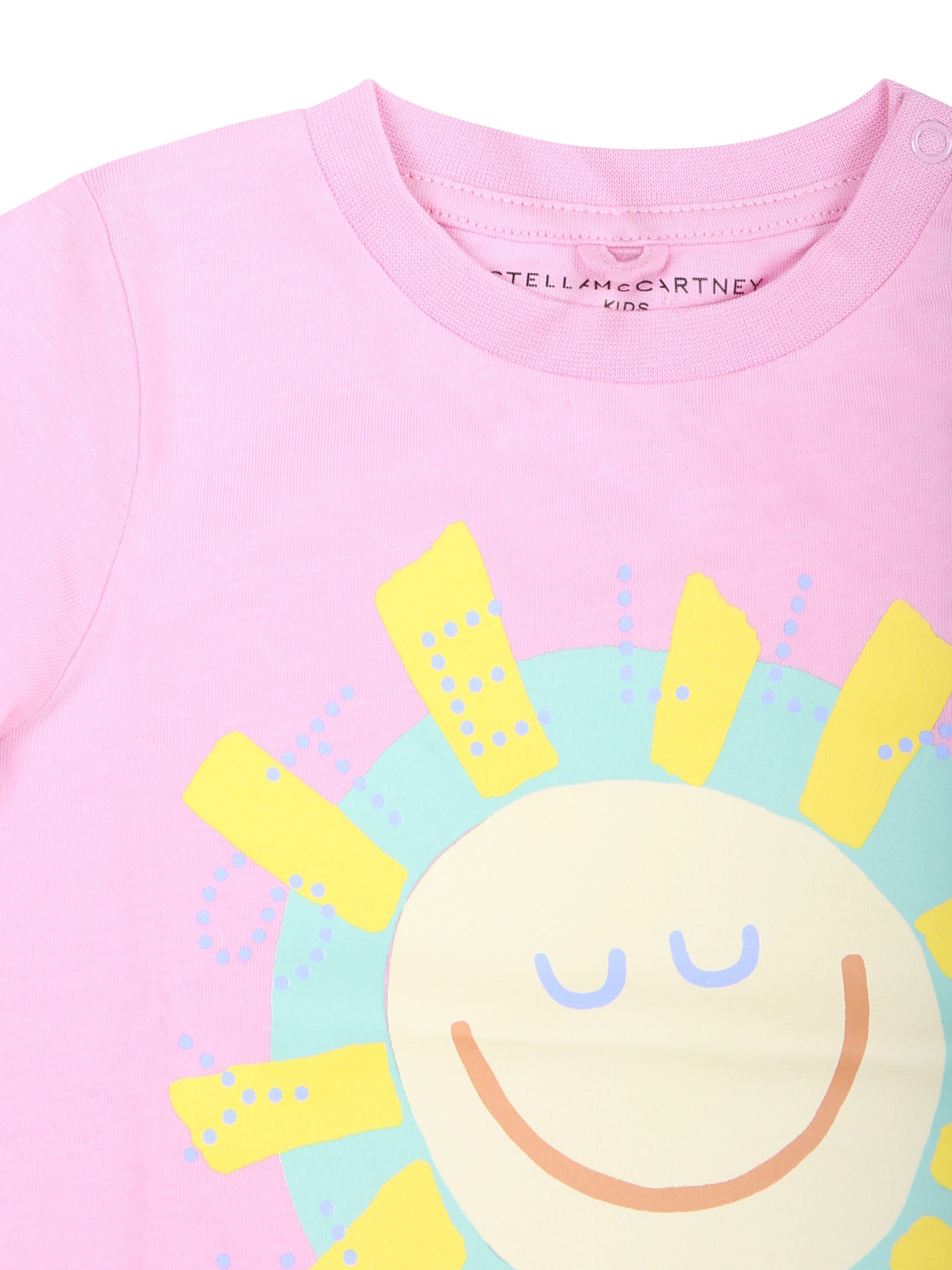 T-shirt rosa per neonata con sole,Stella Mccartney Kids,TU8121 Z0434 50G