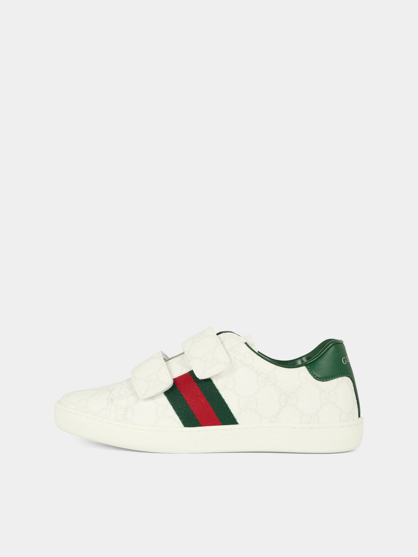 Sneakers Ace bianche per bambini con dettaglio Web,Gucci Kids,463091 FAEG6 9048