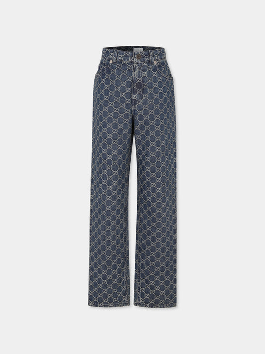 Jeans denim per bambini con GG,Gucci Kids,638161 XDC6G 4266