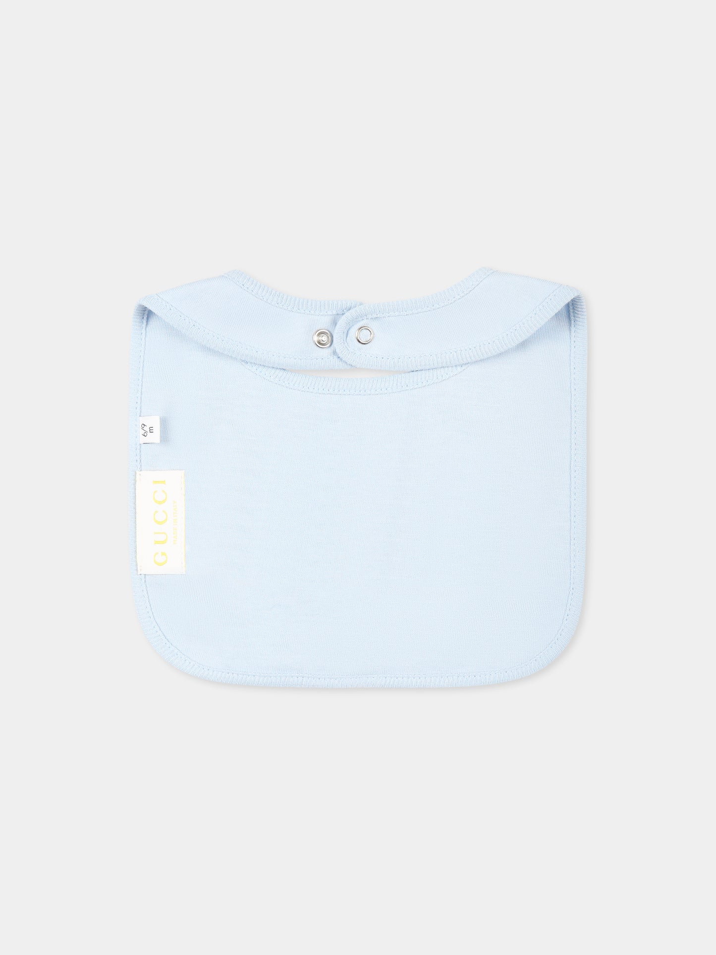 Light blue romper set for baby boy with logo