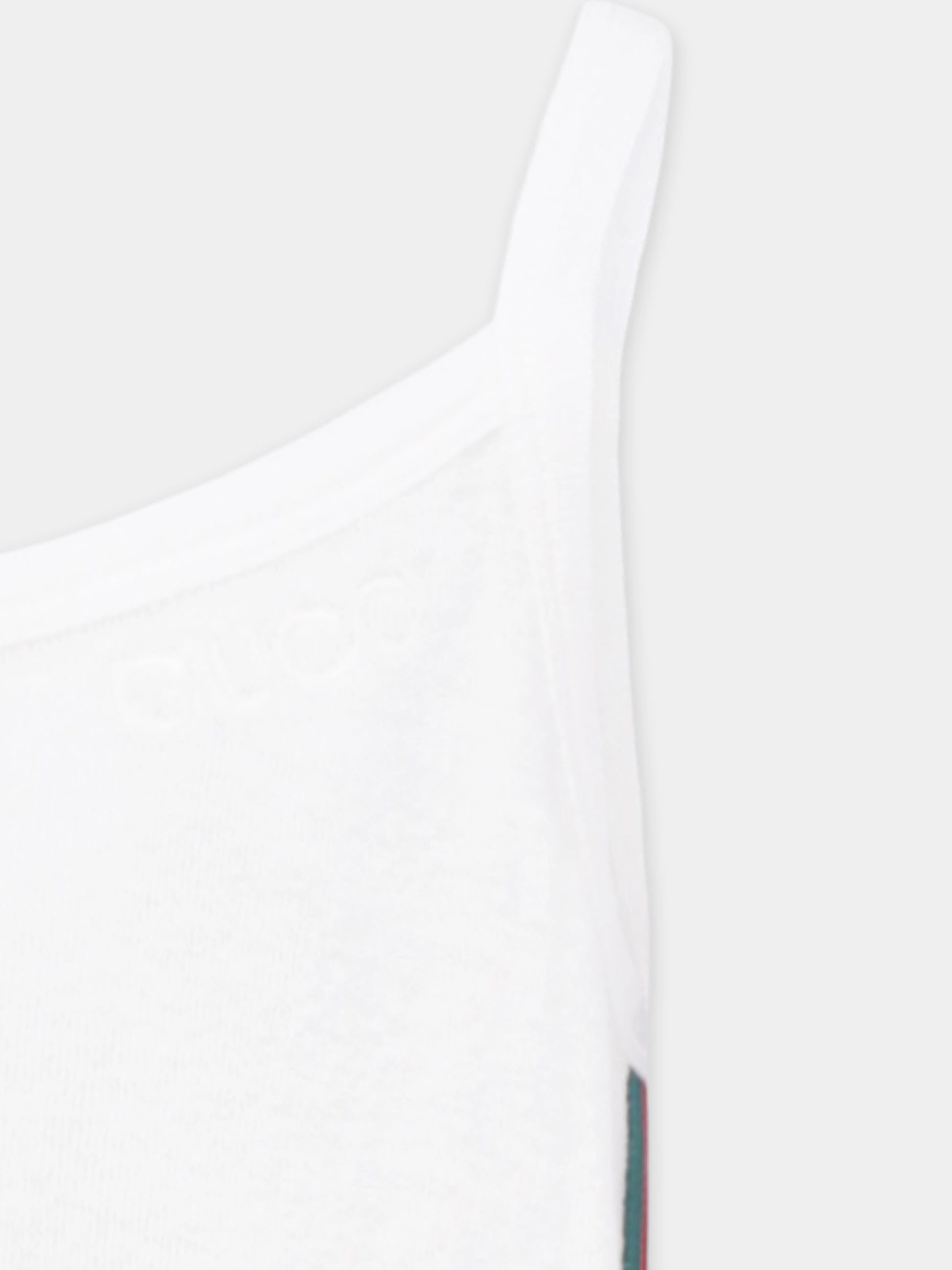 Jumpsuit bianca per bambina con dettaglioWeb,Gucci Kids,808682 XJGZ4 9692