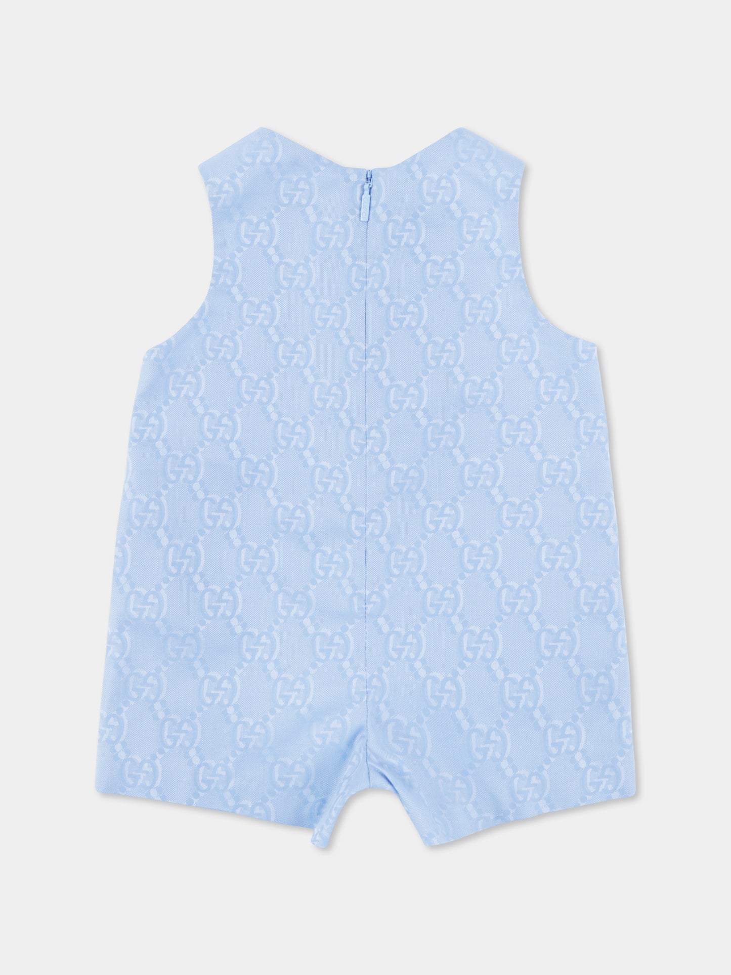 Light blue romper for baby boy with GG