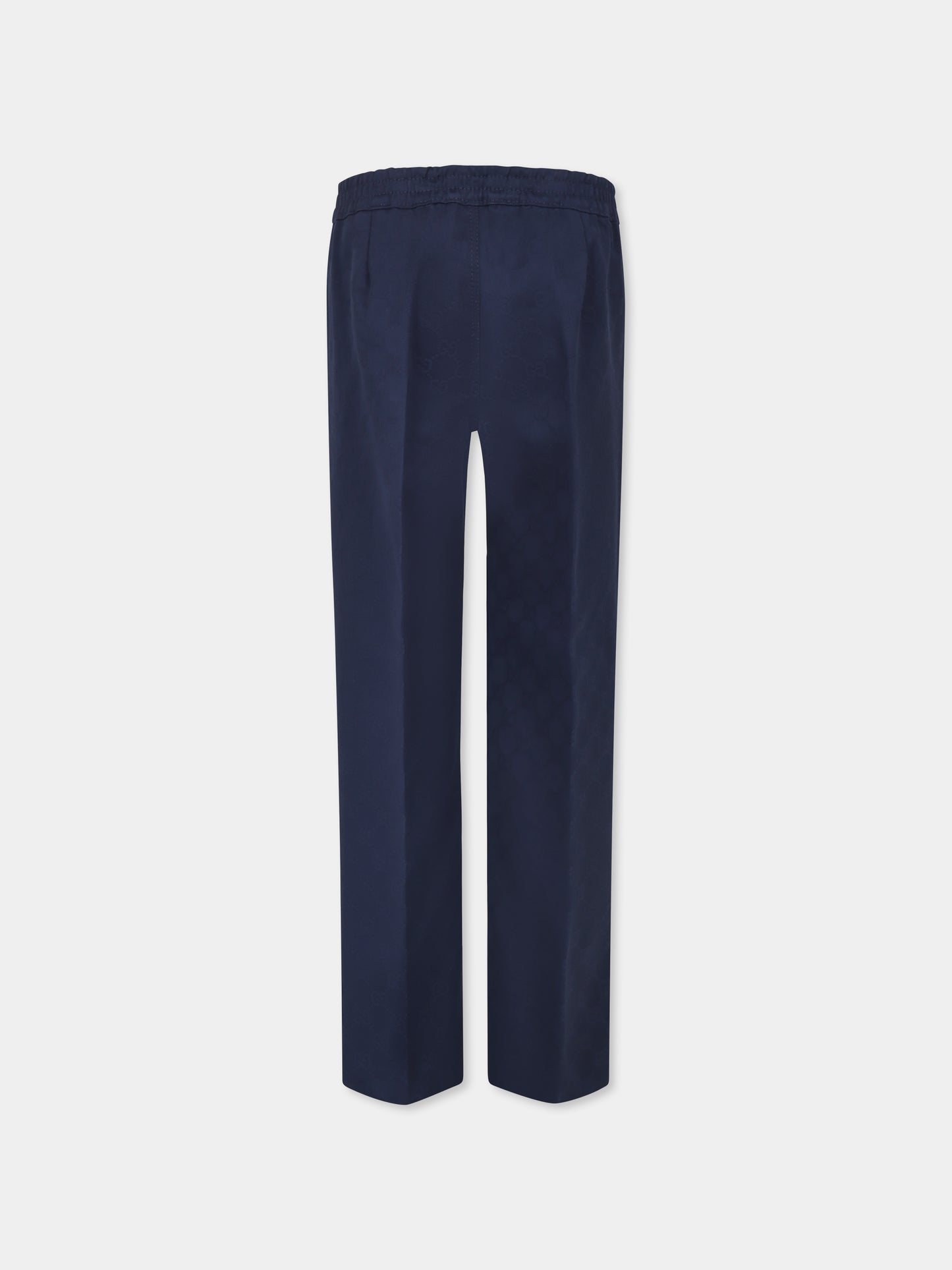 Pantaloni blu per bambino con dettaglio Web,Gucci Kids,804419 XWA3G 4843