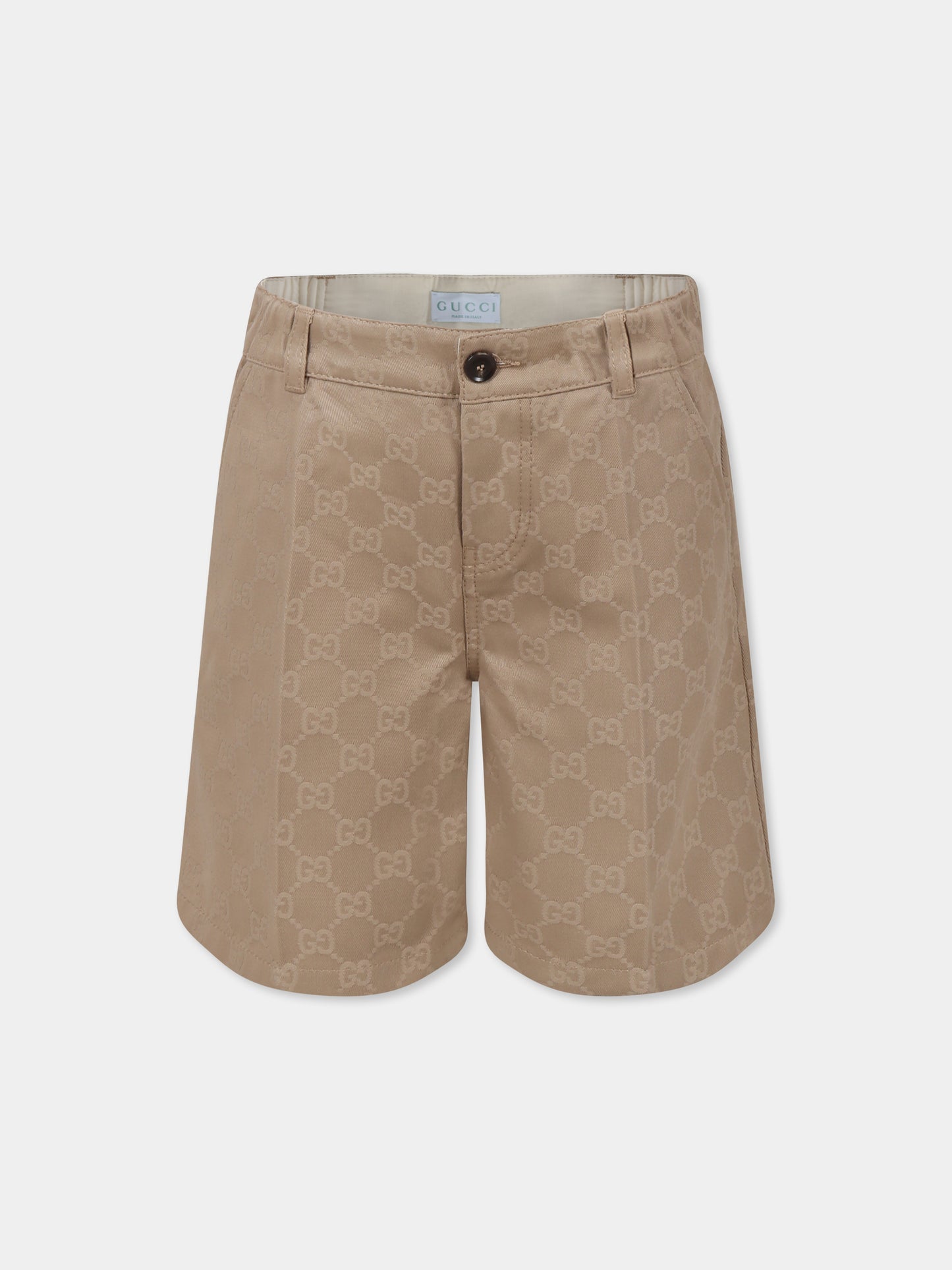 Brown shorts for boy with Web detail