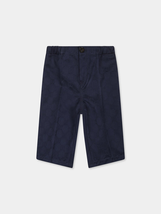 Blue trousers for baby boy with Web detail