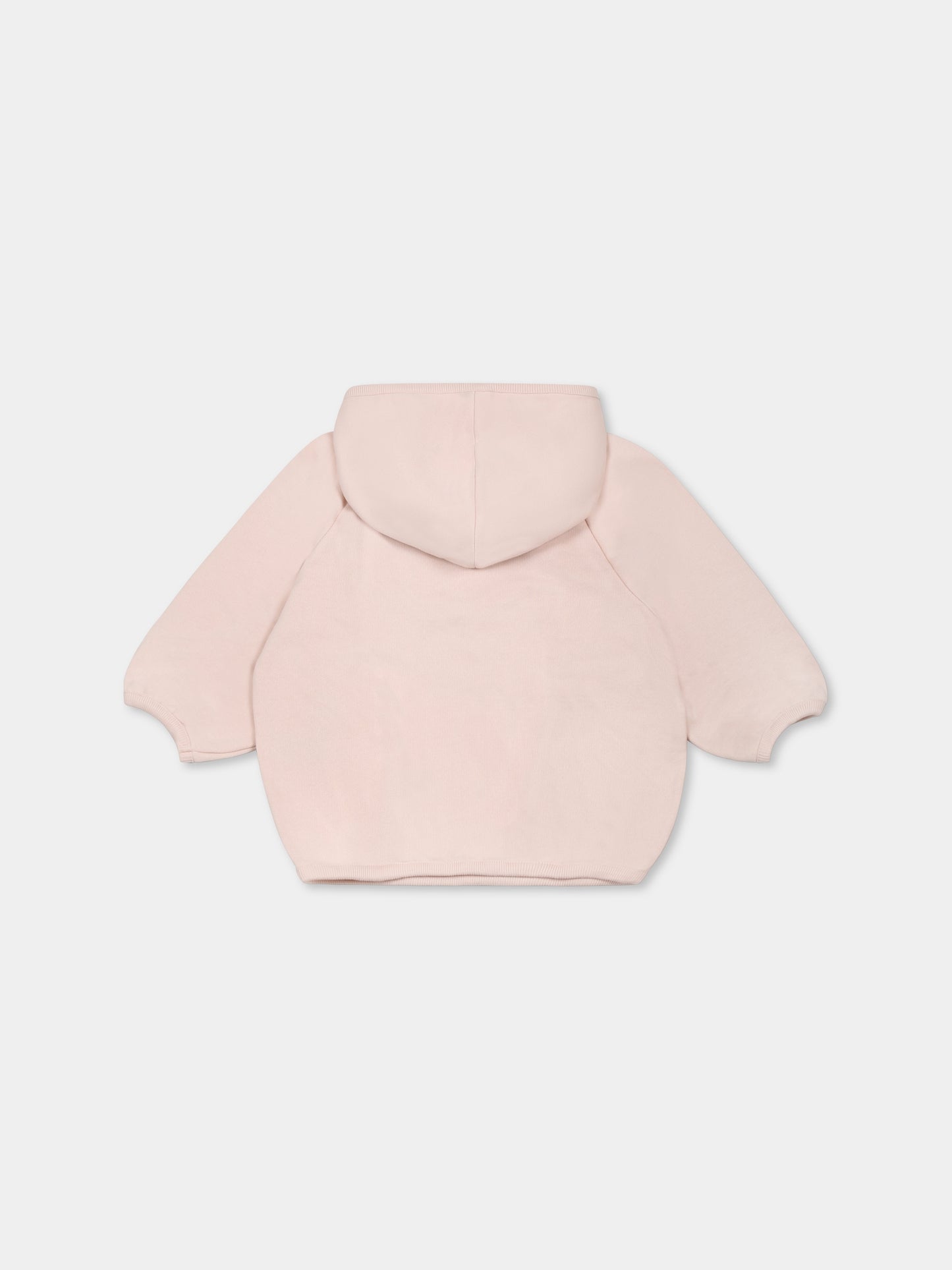 Pink sweatshirt for girl with Web detail