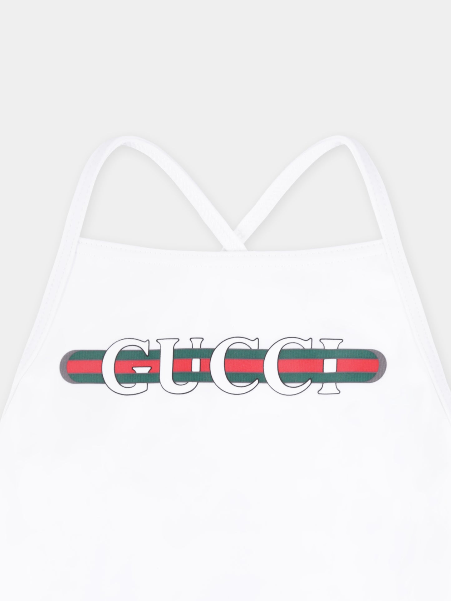 Costume bianco per neonata con stampa Gucci Web,Gucci Kids,773031 XJG2O 9074