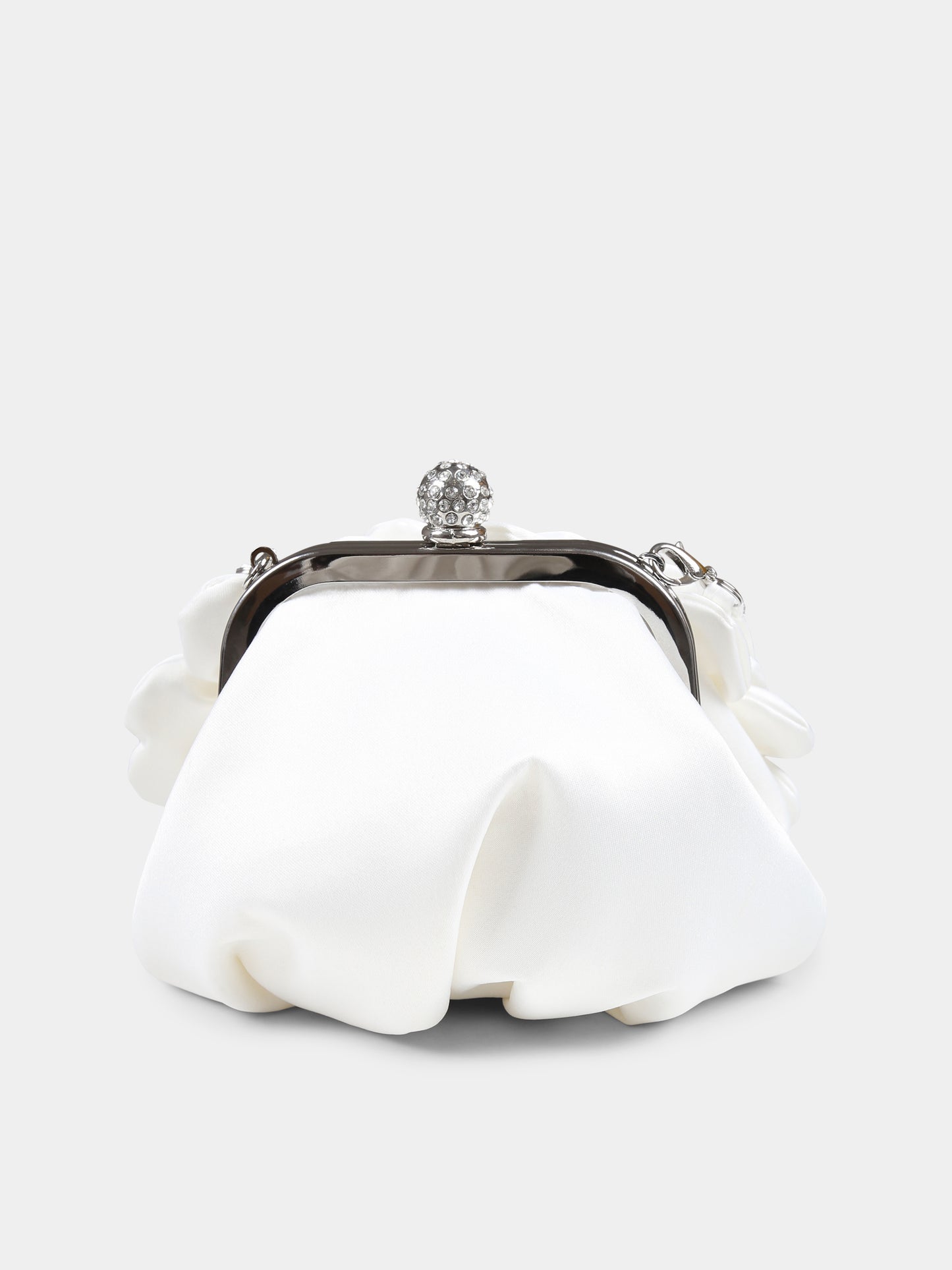 Borsa bianca per bambina con strass,Monnalisa,79E000 5078 0001