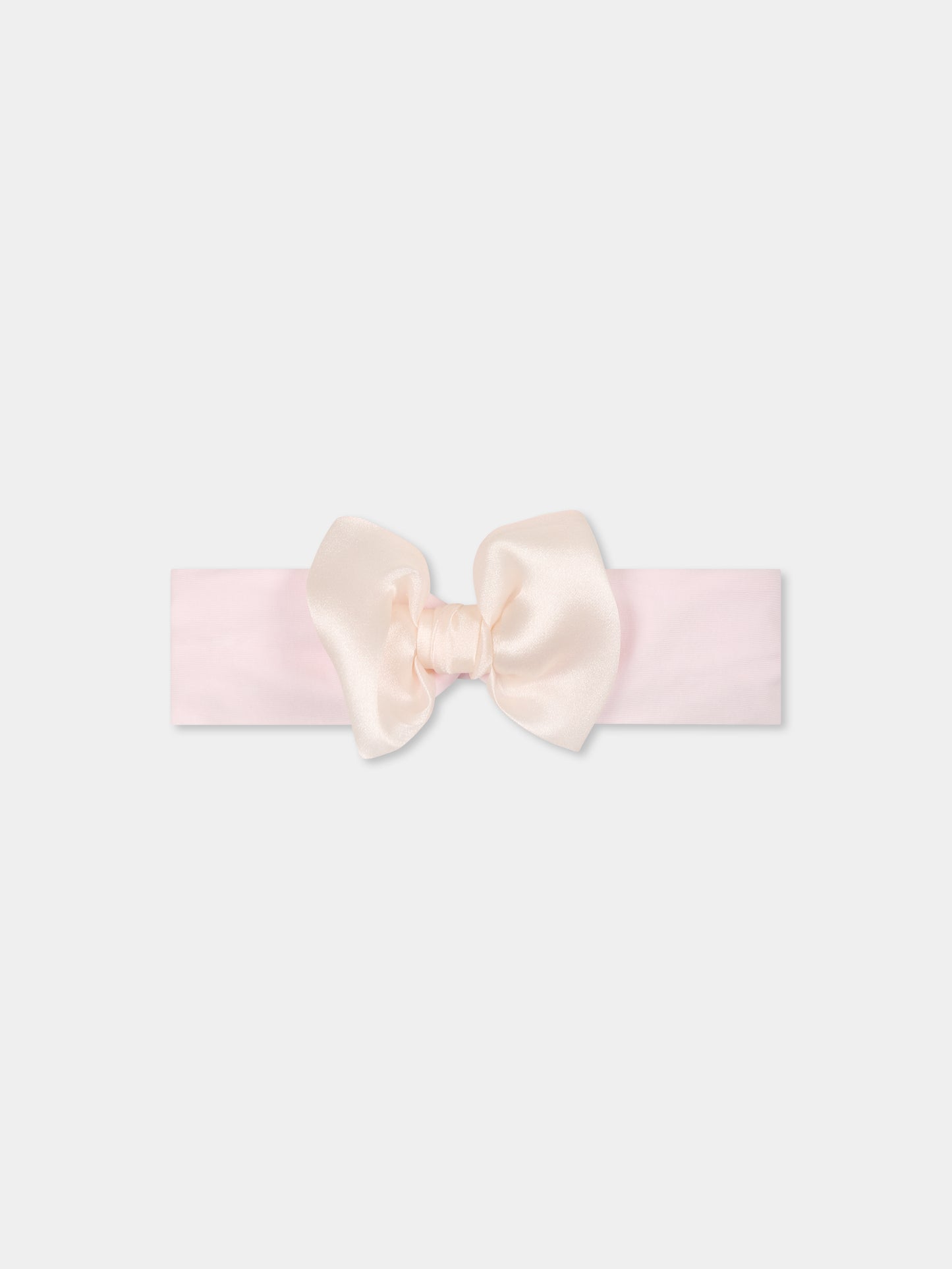 Pink headband for baby girl with bow