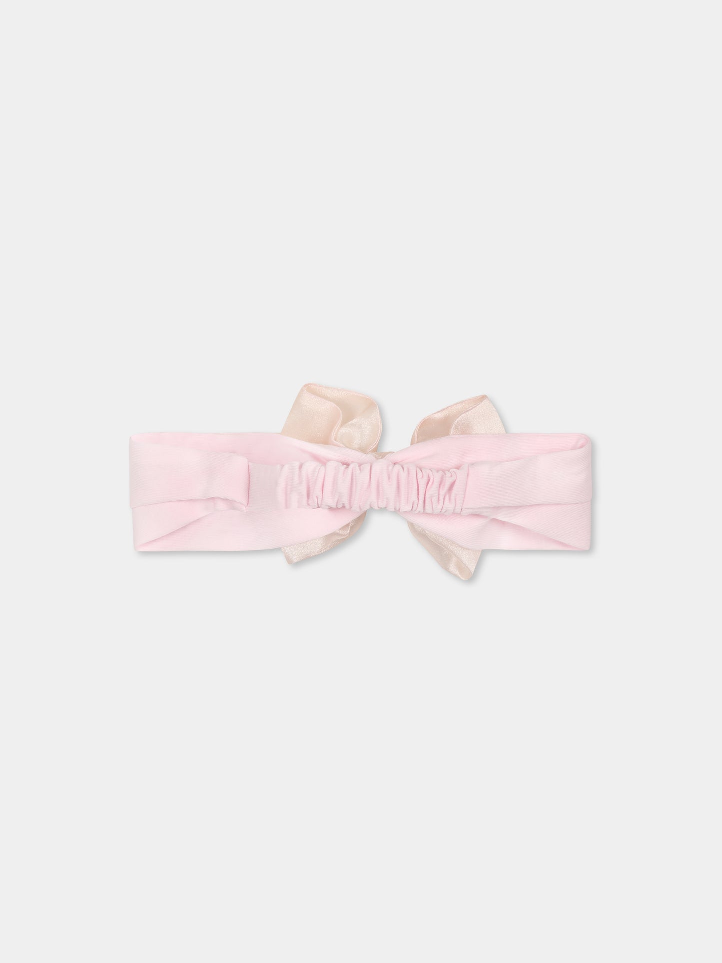 Pink headband for baby girl with bow