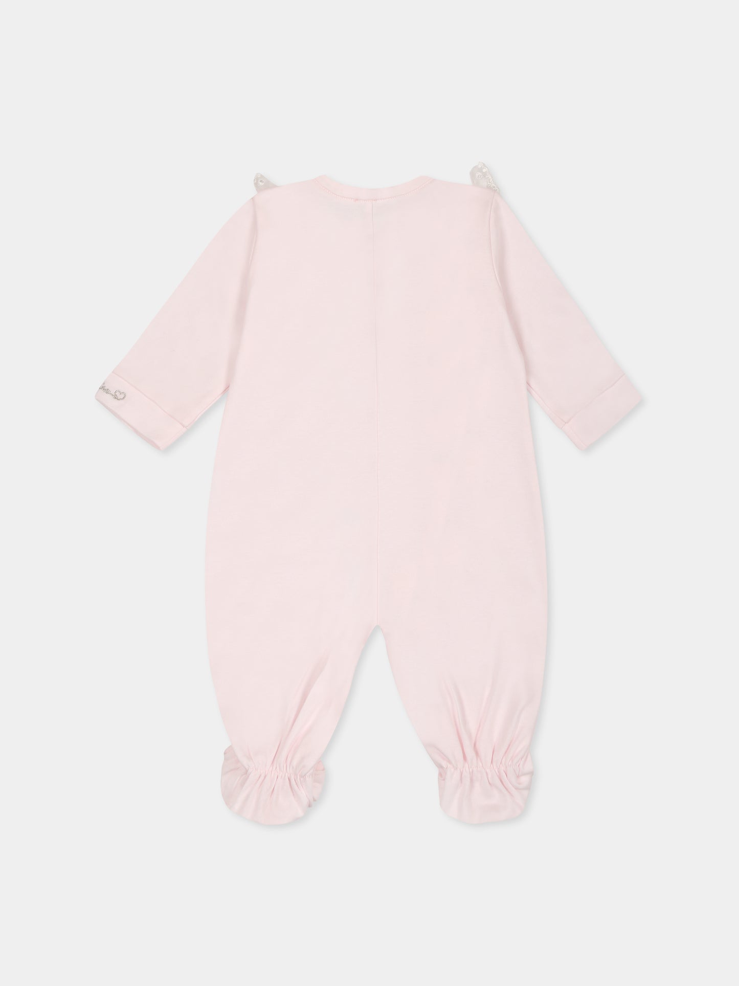 Tutina rosa per neonata con logo,Monnalisa,35E220 5205 0091