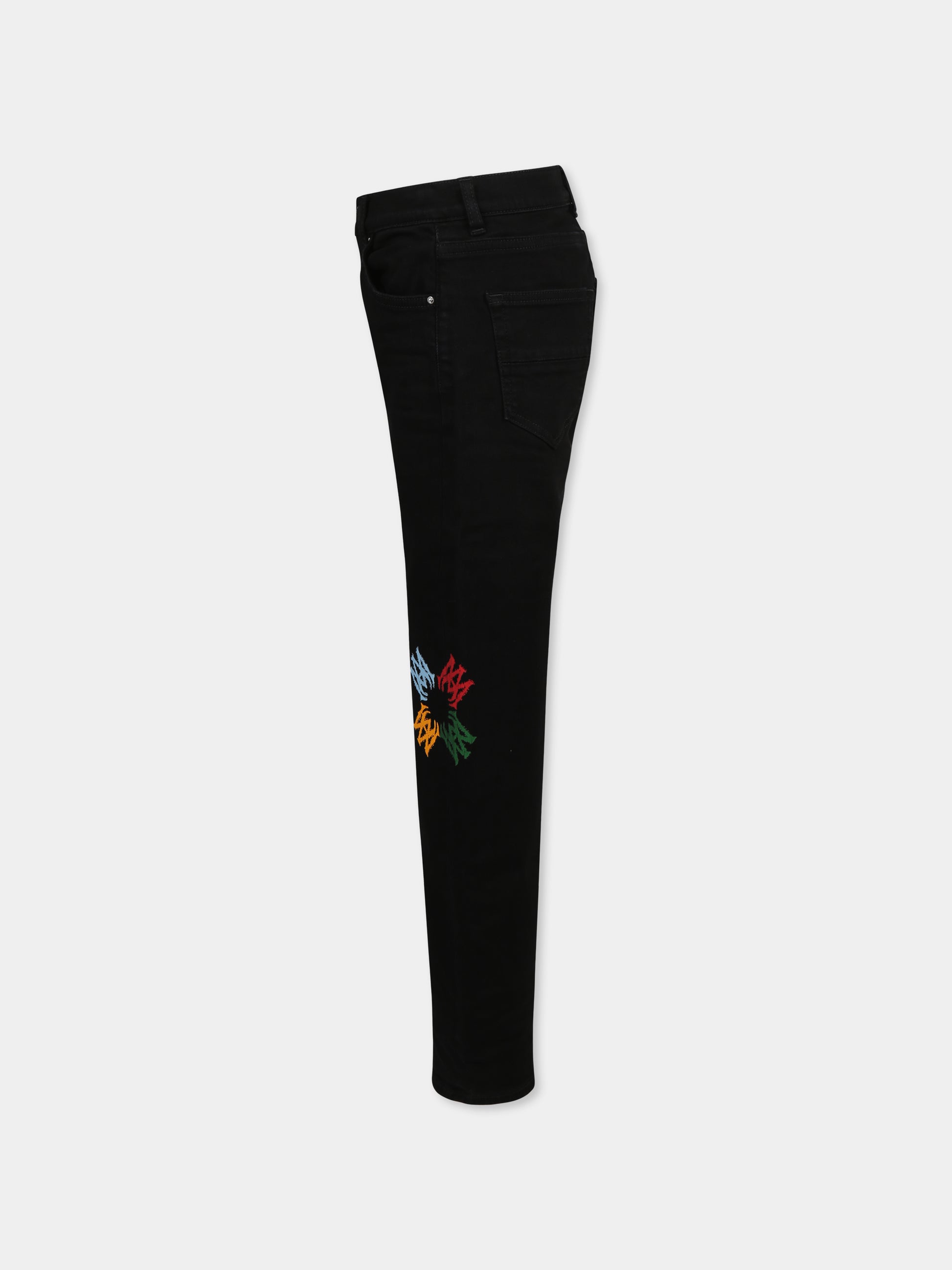 Jeans neri per bambini con logo,Amiri,AKDNGH1003 OD BLACK